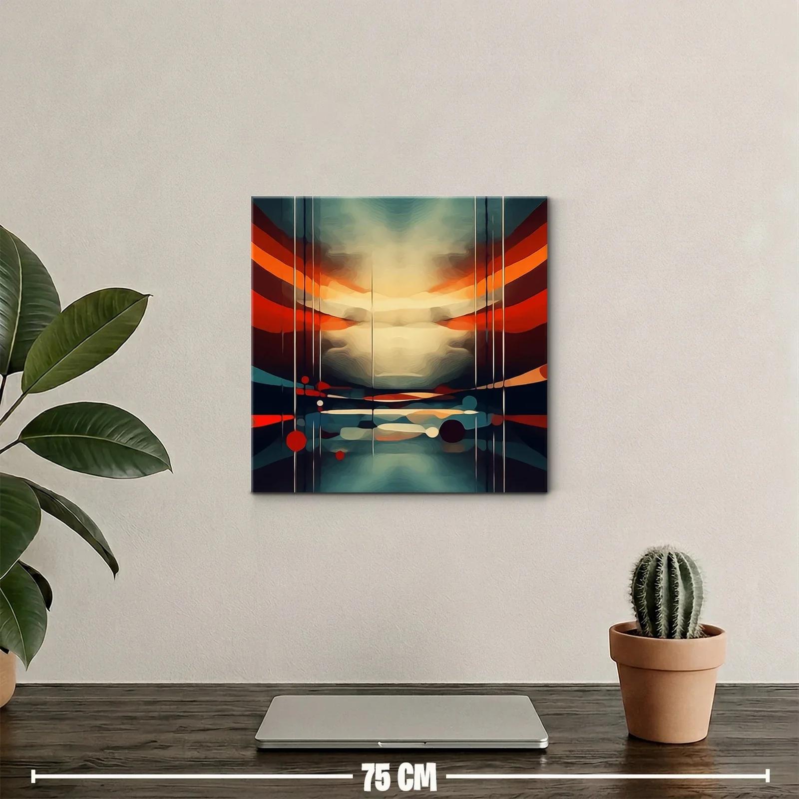 Composición abstracta con líneas y formas geométricas vibrantes — miniatura 2