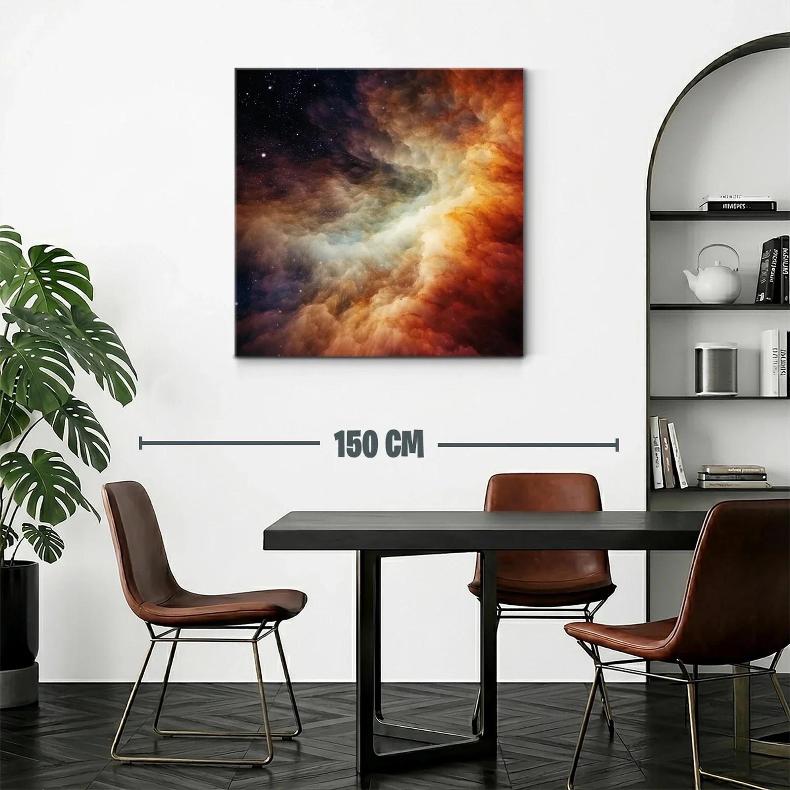 Vibrante abstracción nebulosa con tonos cálidos y estelares — miniatura 2