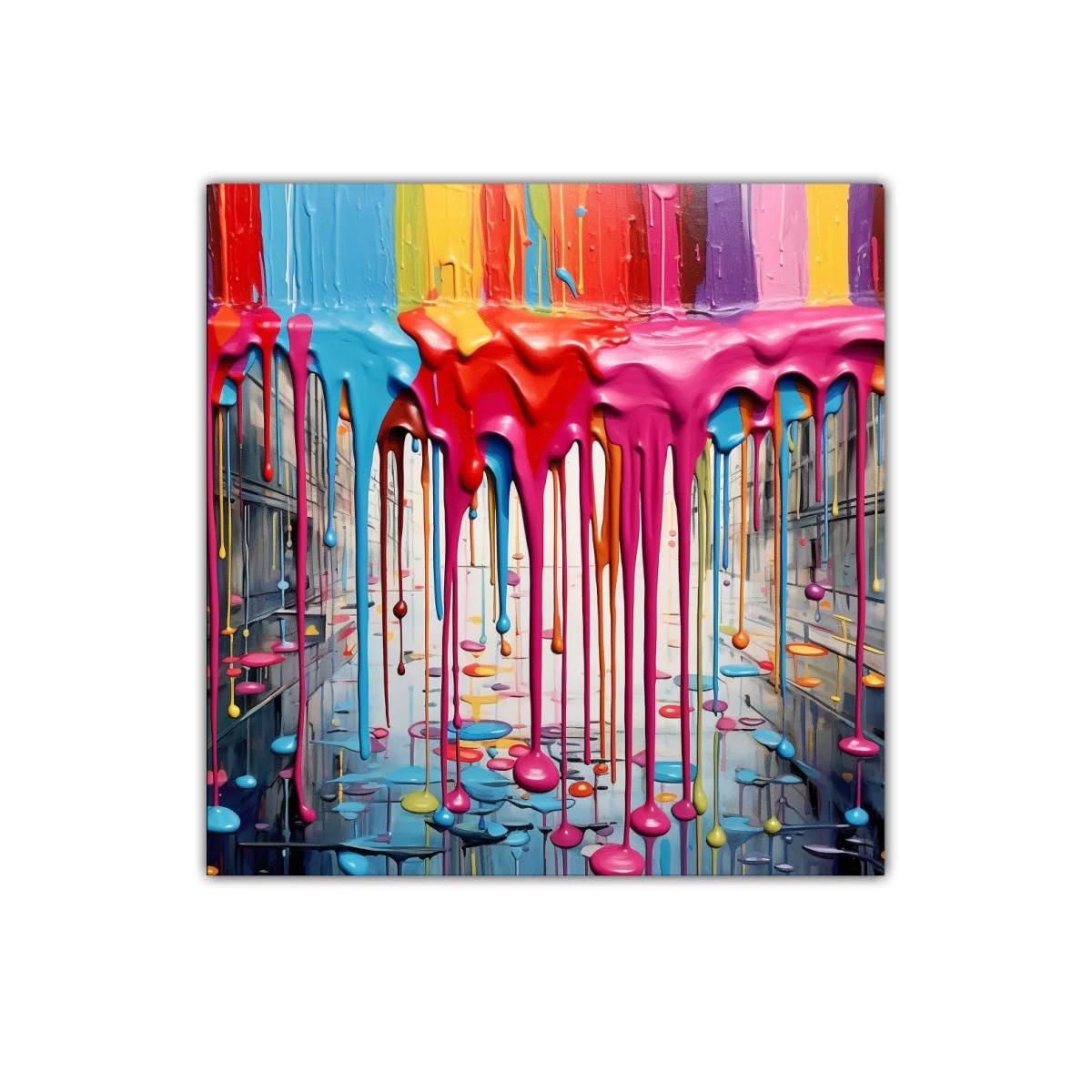 Cuadro urbano con colores vibrantes en cascada brillante — imagen principal