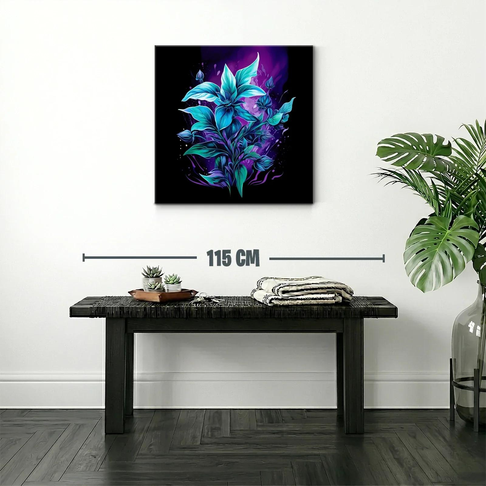 Flor azul vibrante sobre fondo púrpura oscuro — miniatura 2