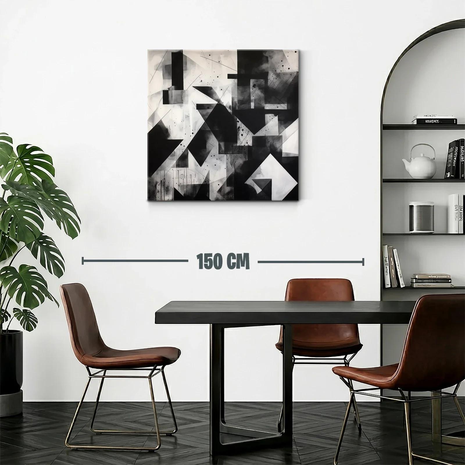 Composición abstracta en blanco y negro geométrica y moderna — miniatura 2
