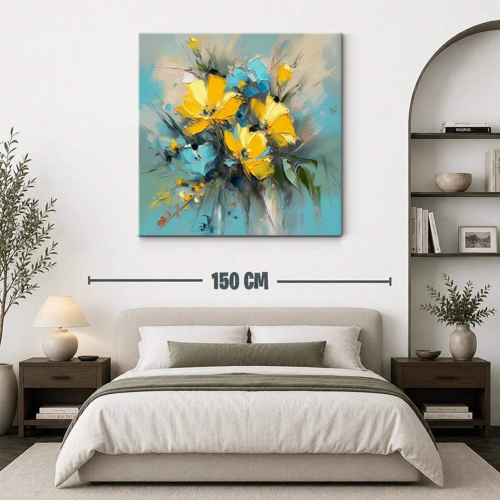 Flores vibrantes en tonos amarillos y azules — miniatura 3