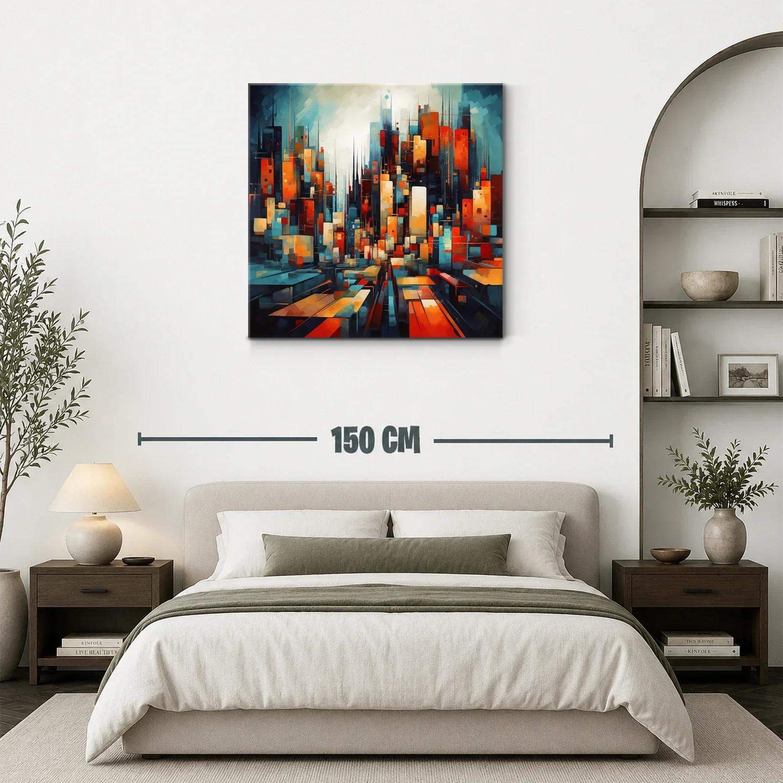 Ciudad vibrante en tonos cálidos y fríos contrastantes — miniatura 3