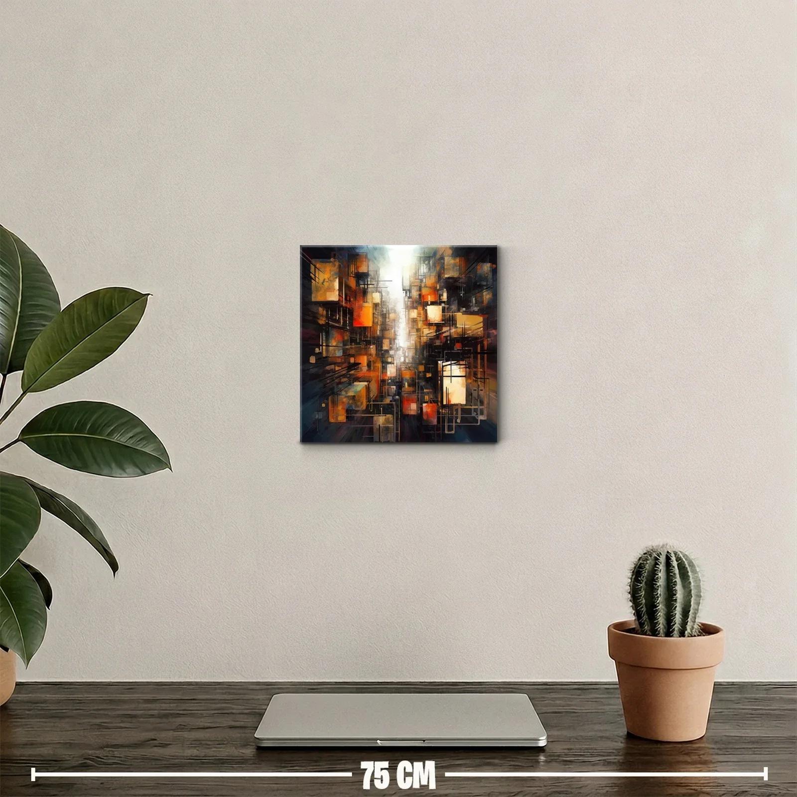 Composición abstracta urbana con tonos cálidos y estructurados — miniatura 2