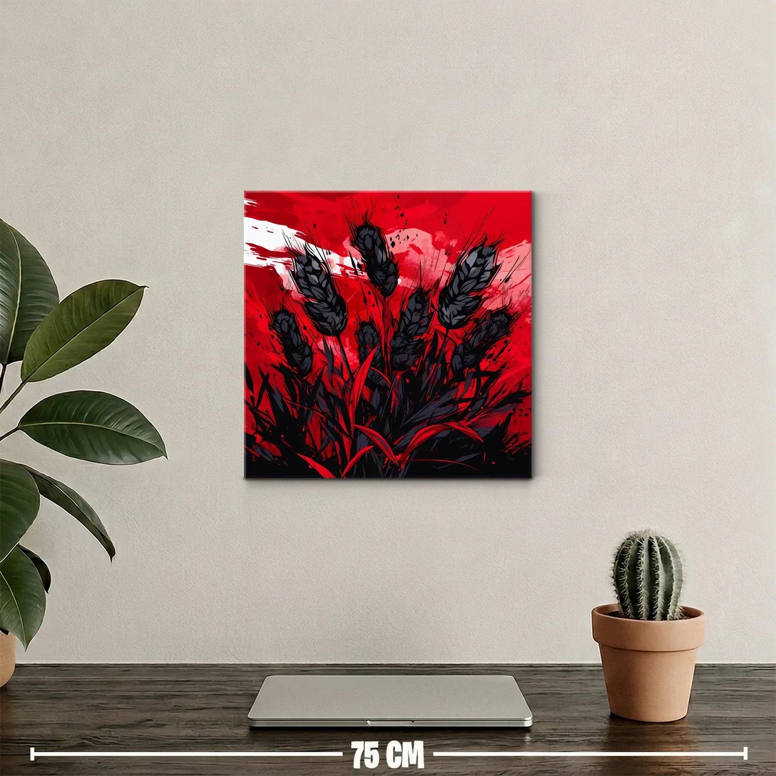 Impactante composición floral en rojo y negro vibrante — miniatura 2
