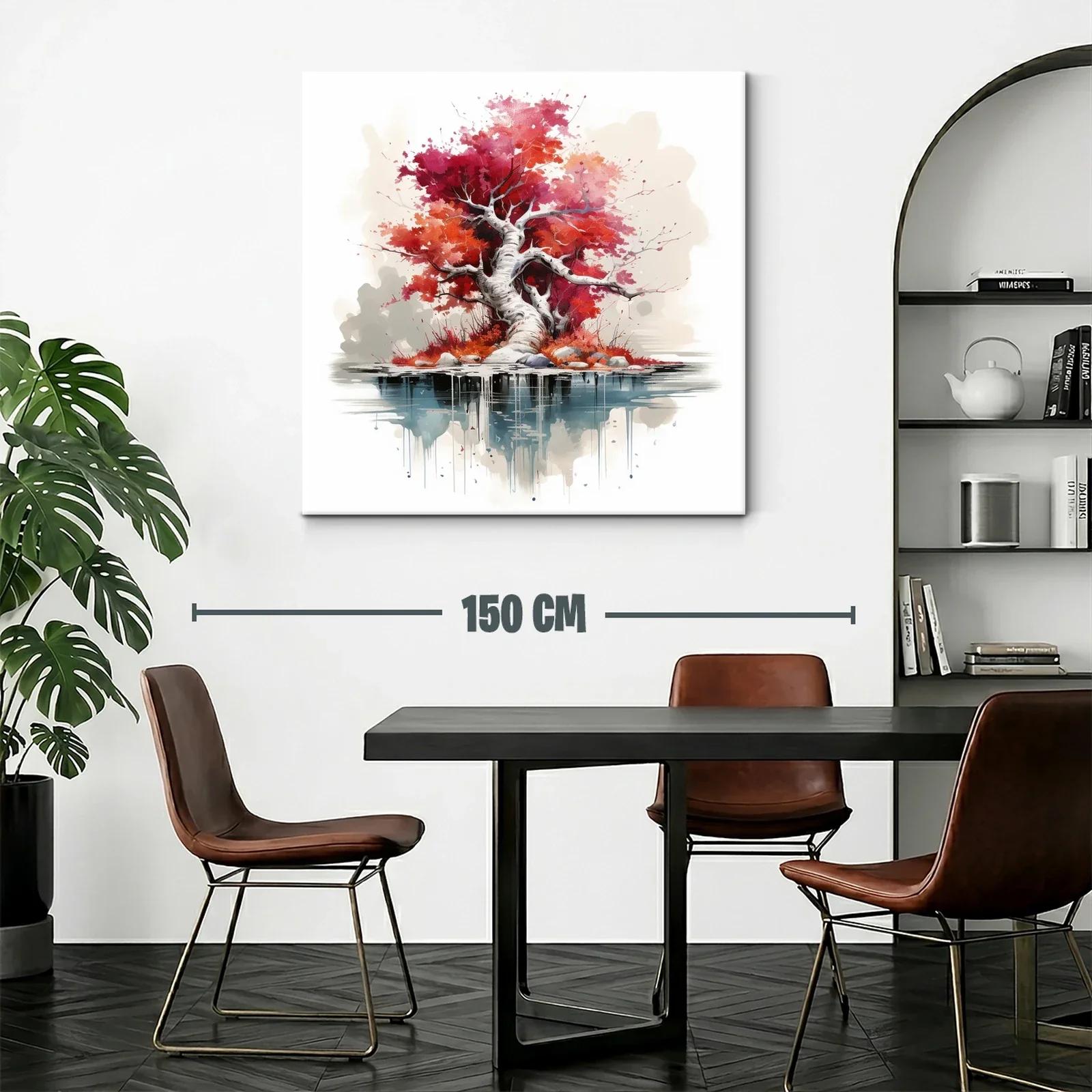 Árbol de otoño con reflejo en agua llamativo y sereno — miniatura 2