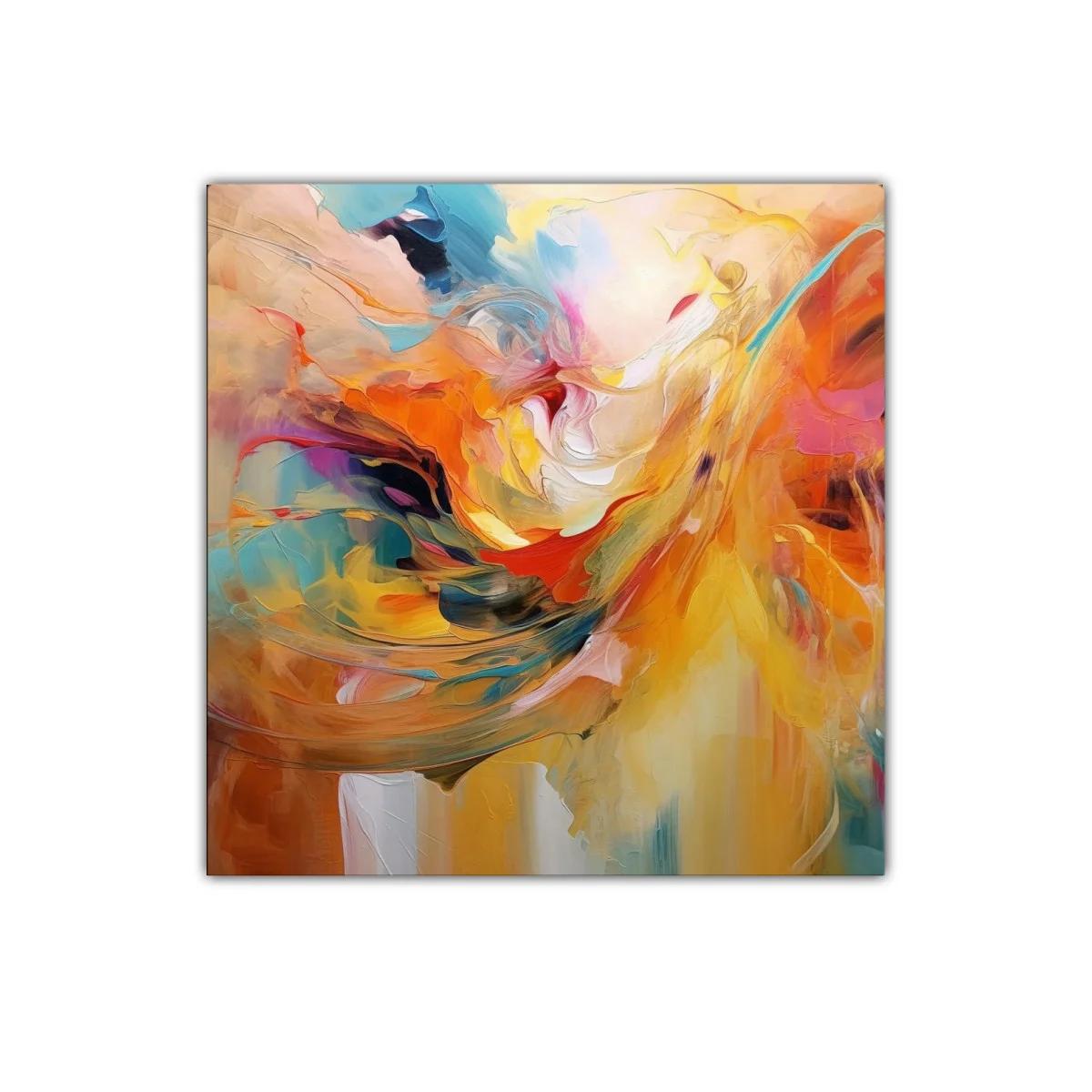 Abstracto vibrante con tonos cálidos y frescos para decorar