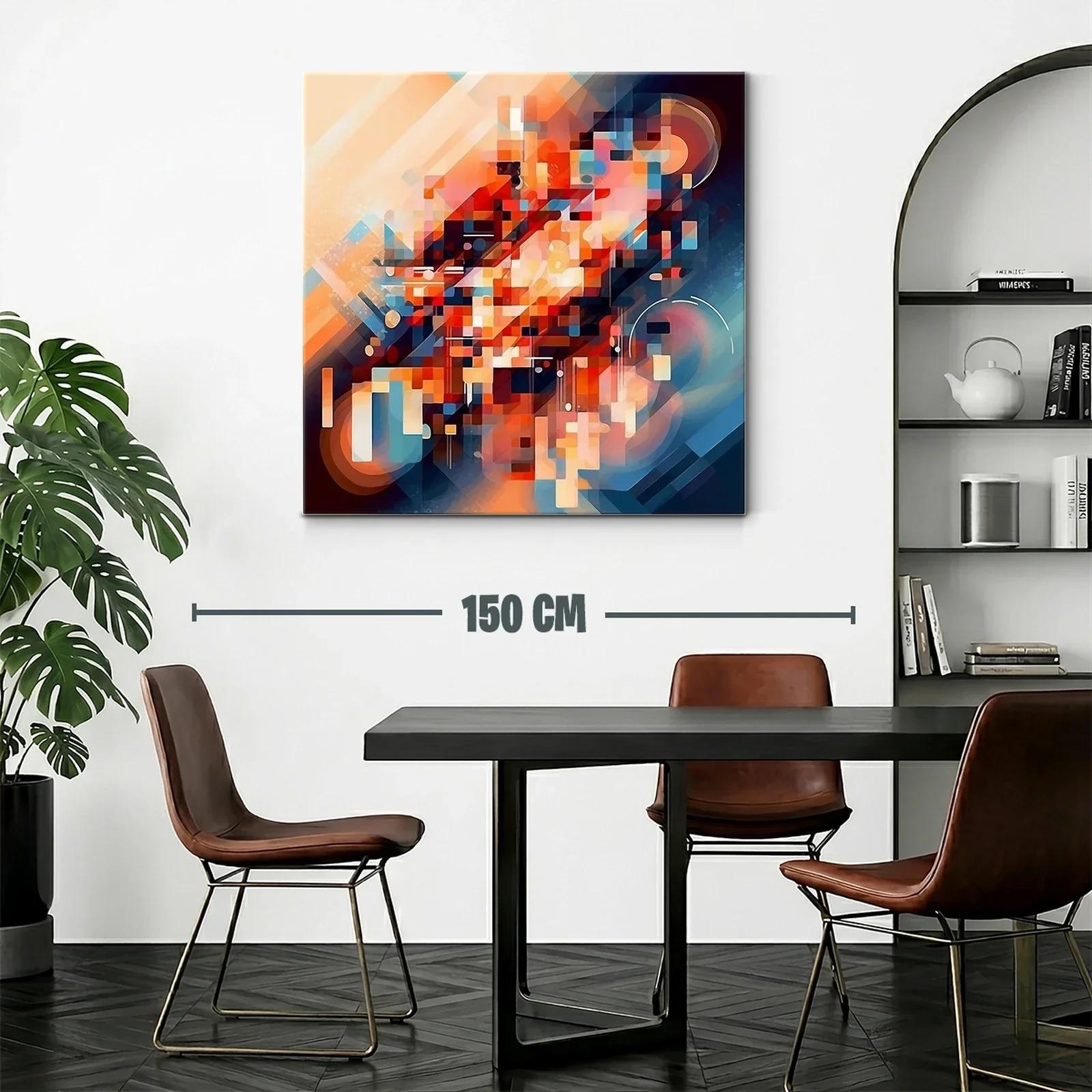Composición abstracta vibrante con tonos cálidos y fríos — miniatura 2