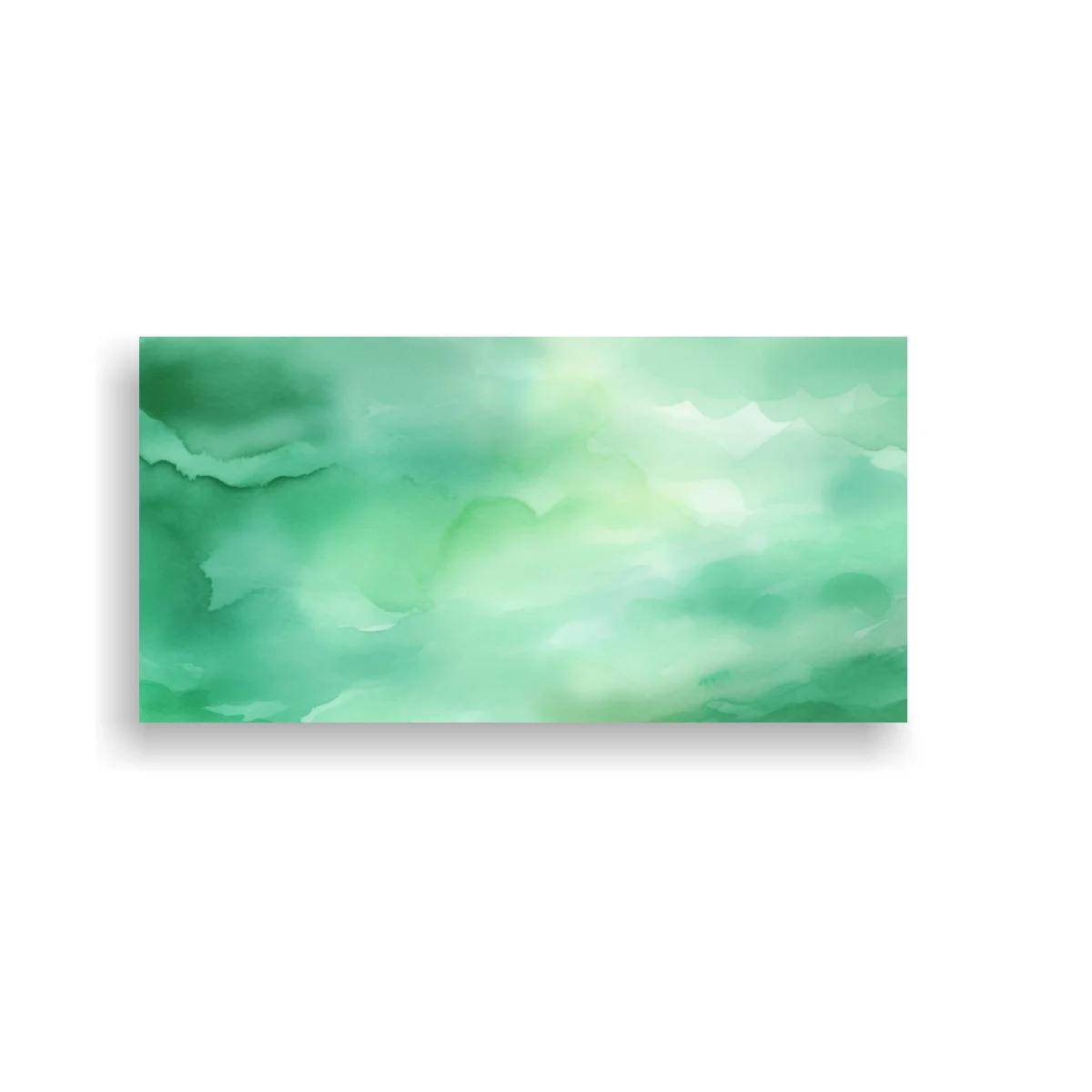 Cuadro manchas de acuarela turquesa y verde agua — imagen principal