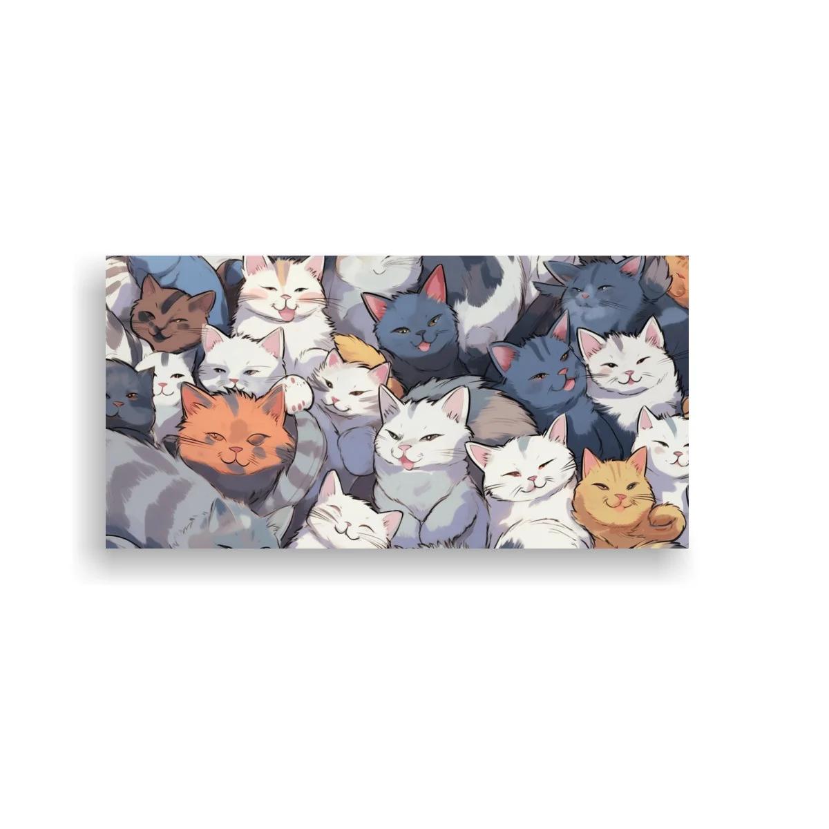 Cuadro grupo de gatos superpuestos — imagen principal