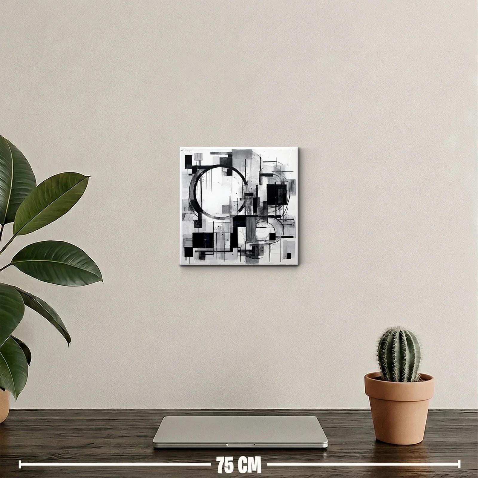Composición abstracta en blanco y negro con formas geométricas — miniatura 2
