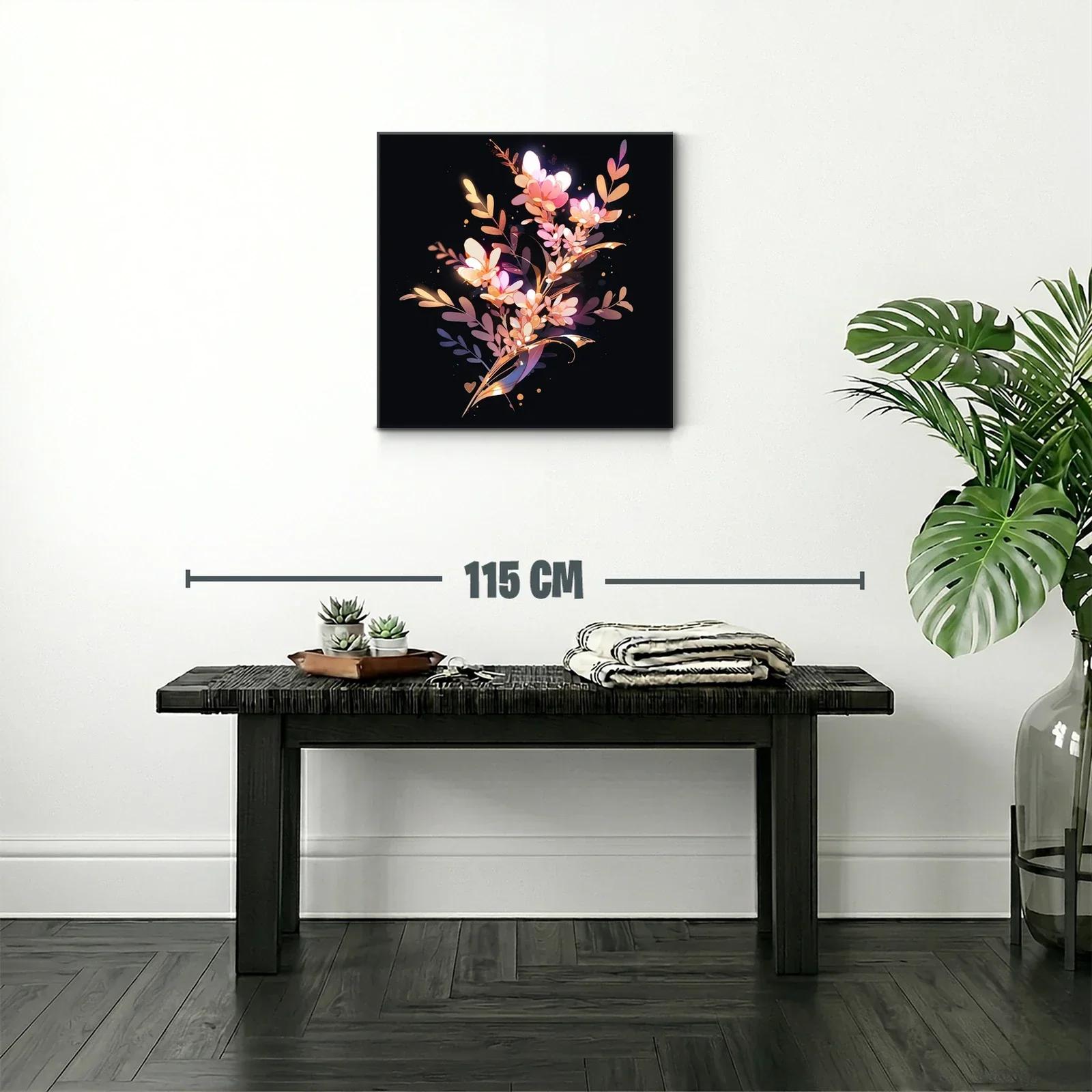 Flores iluminadas sobre fondo oscuro para elegancia sutil — miniatura 2