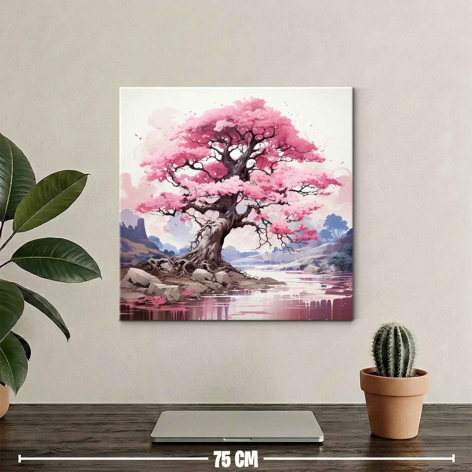 Impresionante árbol de flores rosas en paisaje sereno — miniatura 2