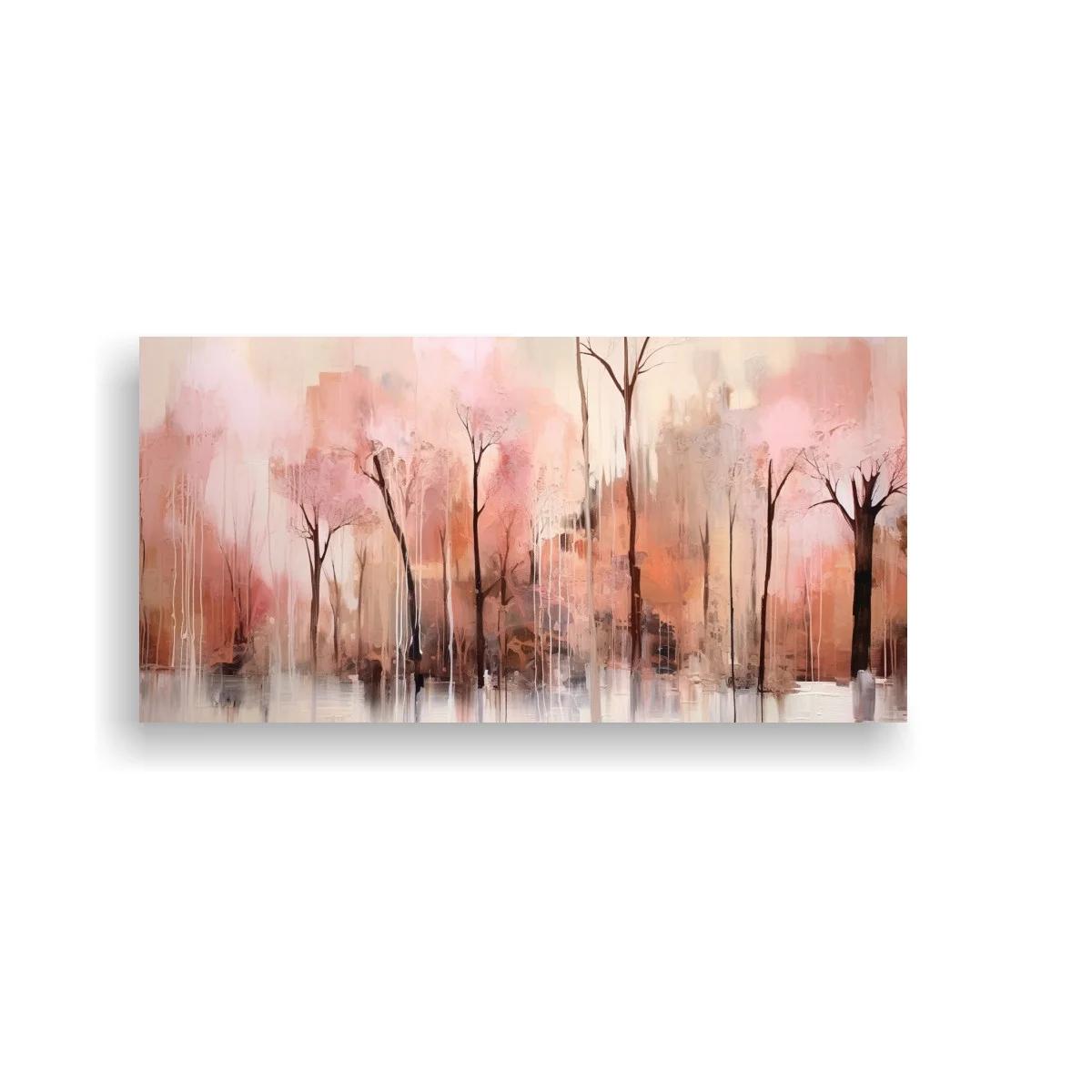 Cuadro bosque de árboles delgados con fondo difuminado — imagen principal