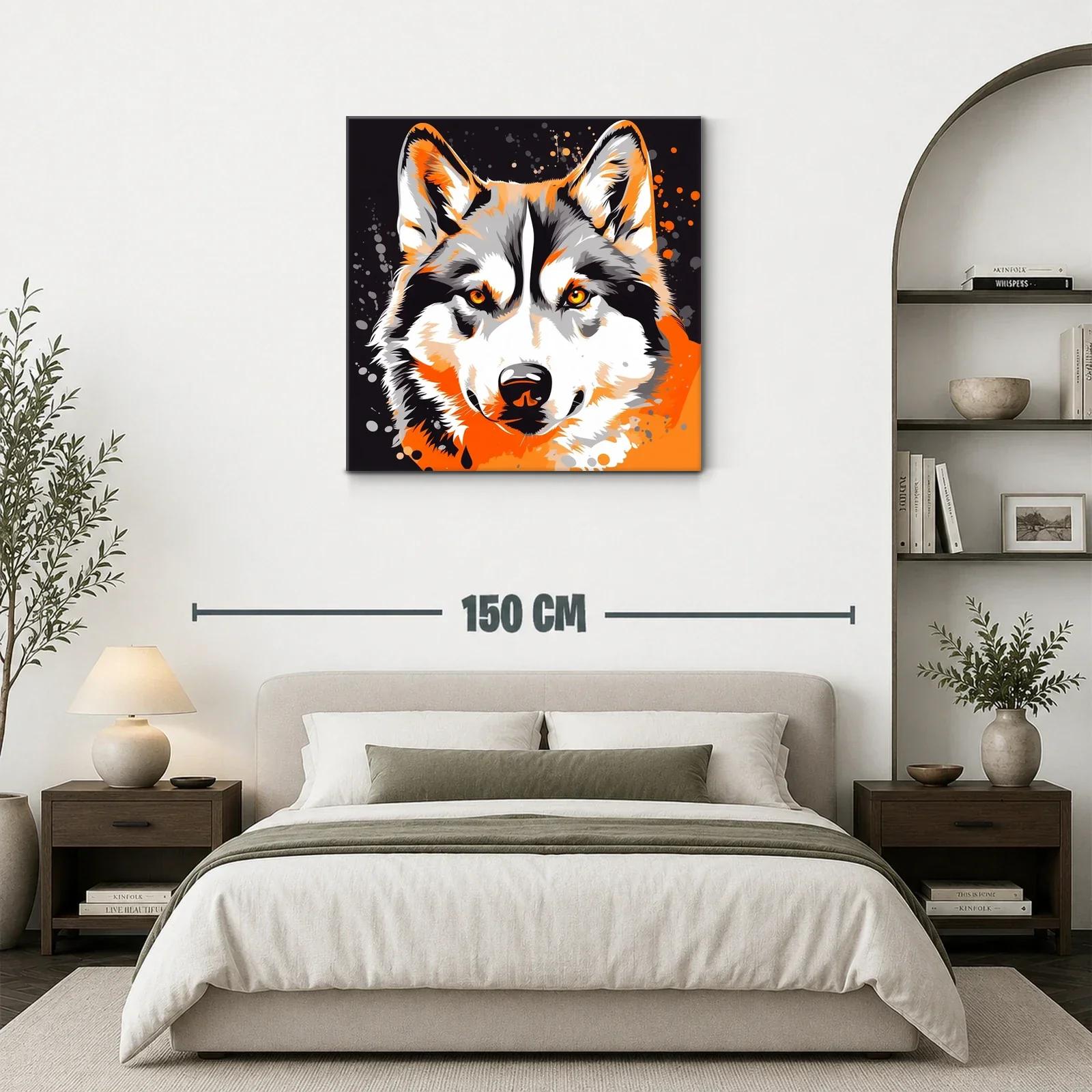 Retrato vibrante de lobo con tonos cálidos y energía dinámica — miniatura 3
