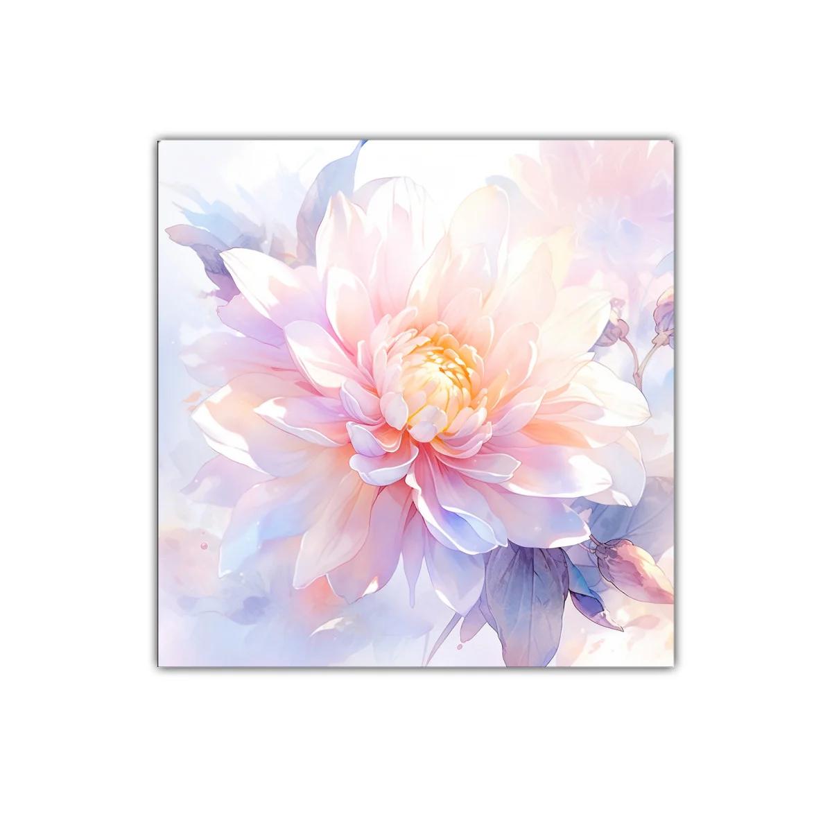 Cuadro decorativo con flor delicada y tonos pastel suaves — imagen principal