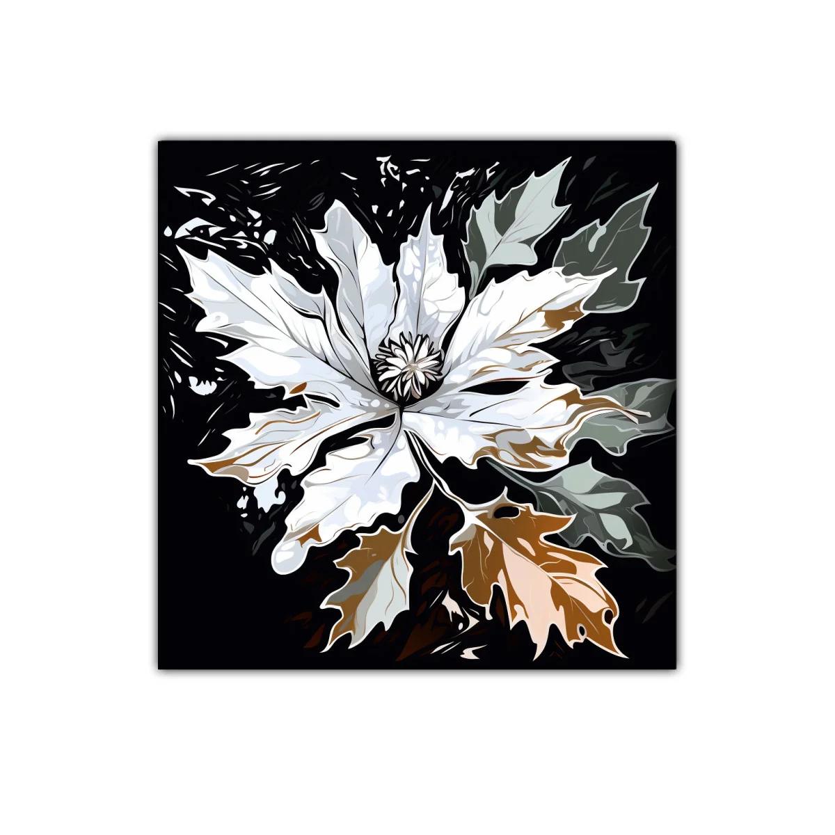 Composición artística de hojas con colores neutros y dorados — imagen principal