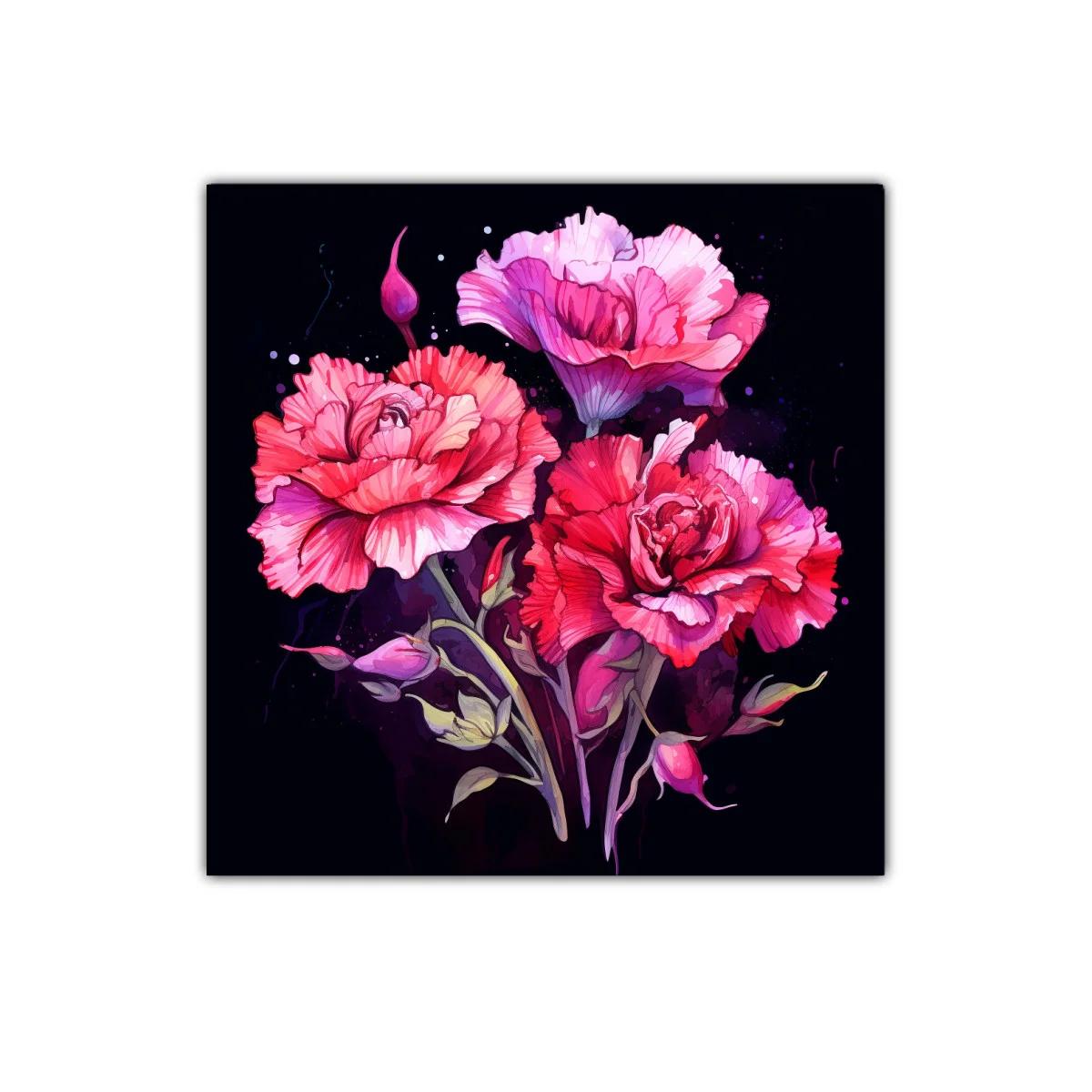 Dramática composición floral en tonos fucsia y rojos vibrantes — imagen principal
