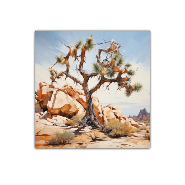 Árbol solitario en paisaje desértico iluminado al sol