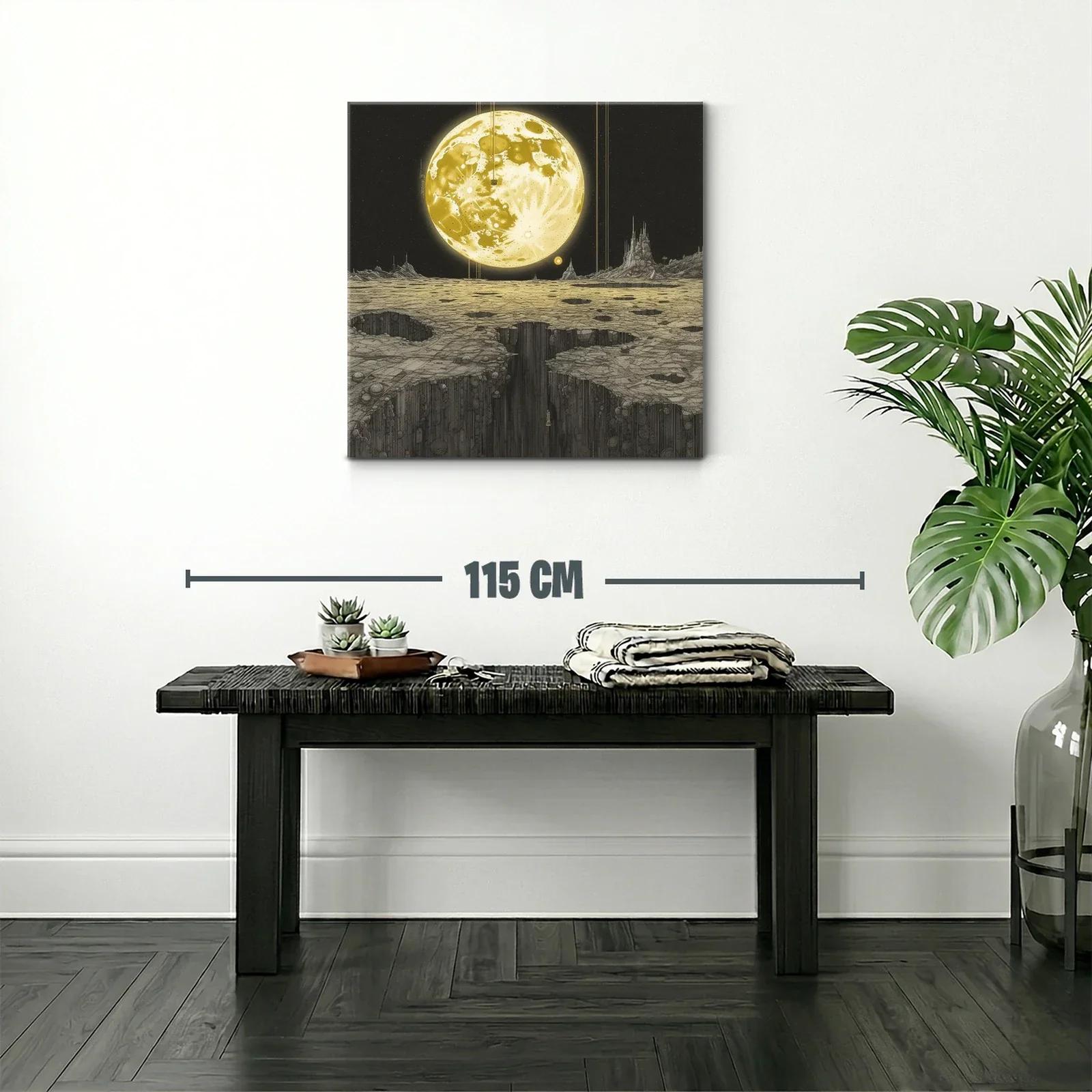 Paisaje lunar con visión futurista y luz dorada intensa — miniatura 2