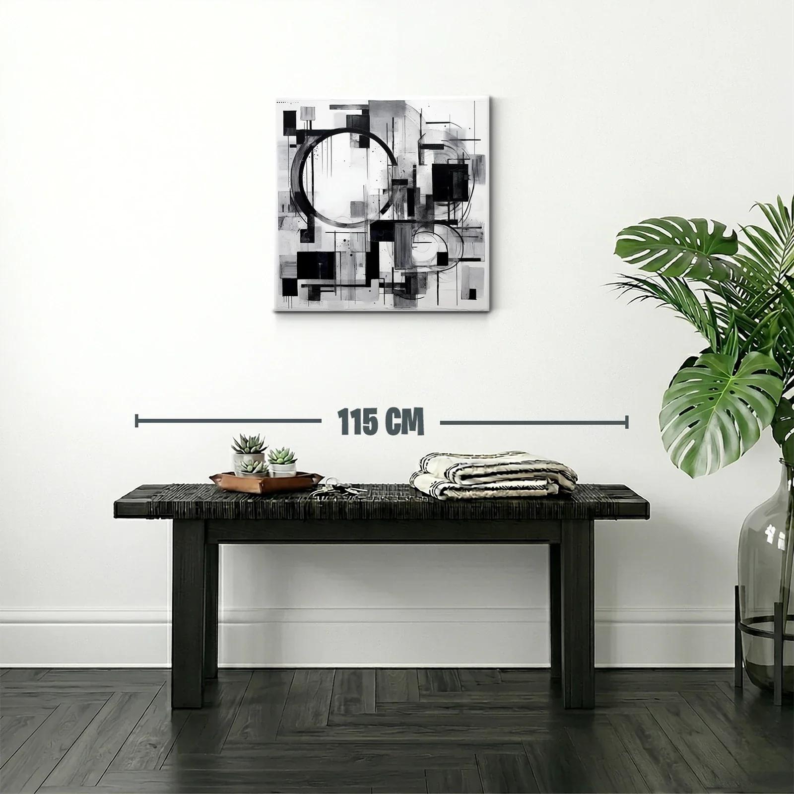 Composición abstracta en blanco y negro con formas geométricas — miniatura 2