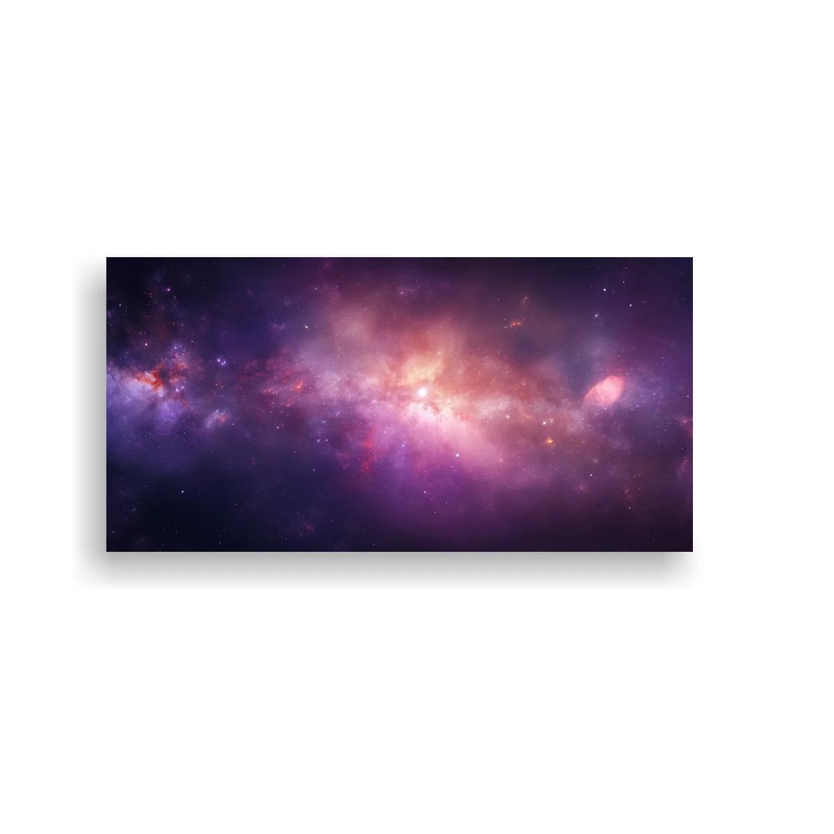 Cuadro galaxia espiral con banda horizontal de luz