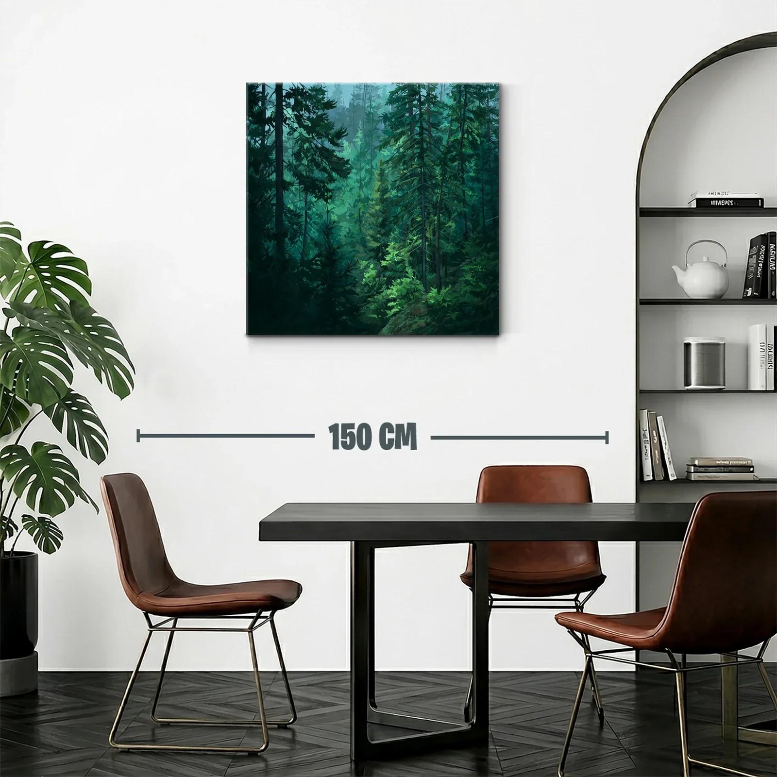 Bosque frondoso en tonos verdes y azules concentrados — miniatura 2