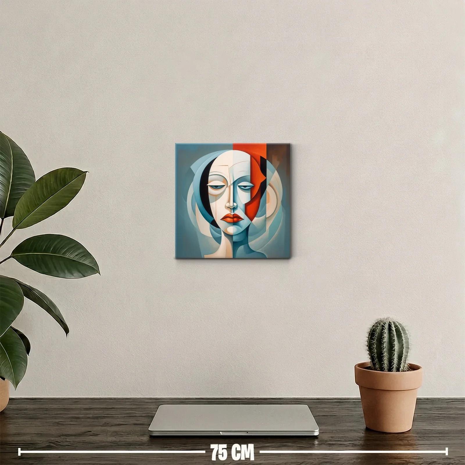 Retrato abstracto con contraste vibrante y expresión melancólica — miniatura 2