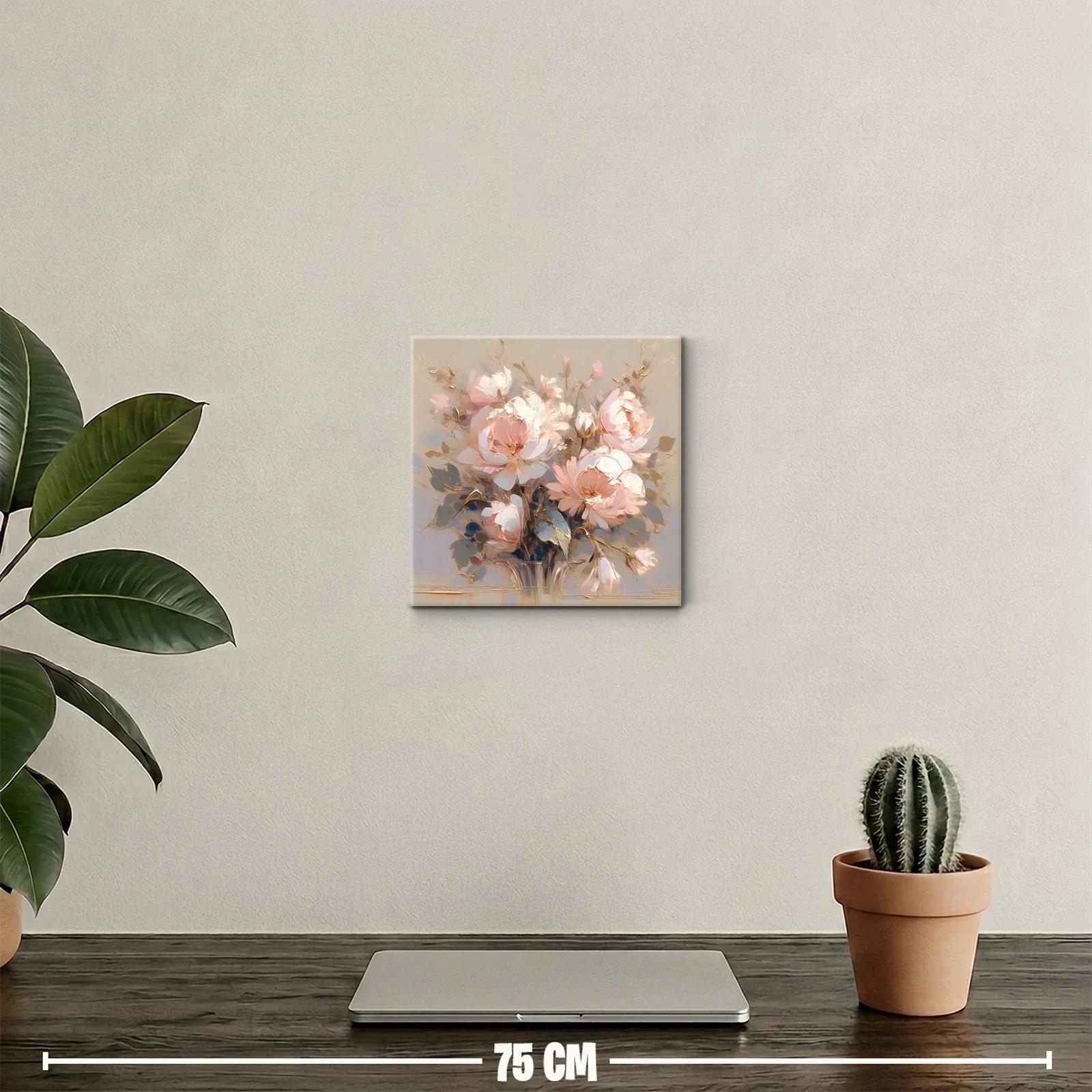 Cuadro decorativo con ramo de flores en tonos pasteles — miniatura 2