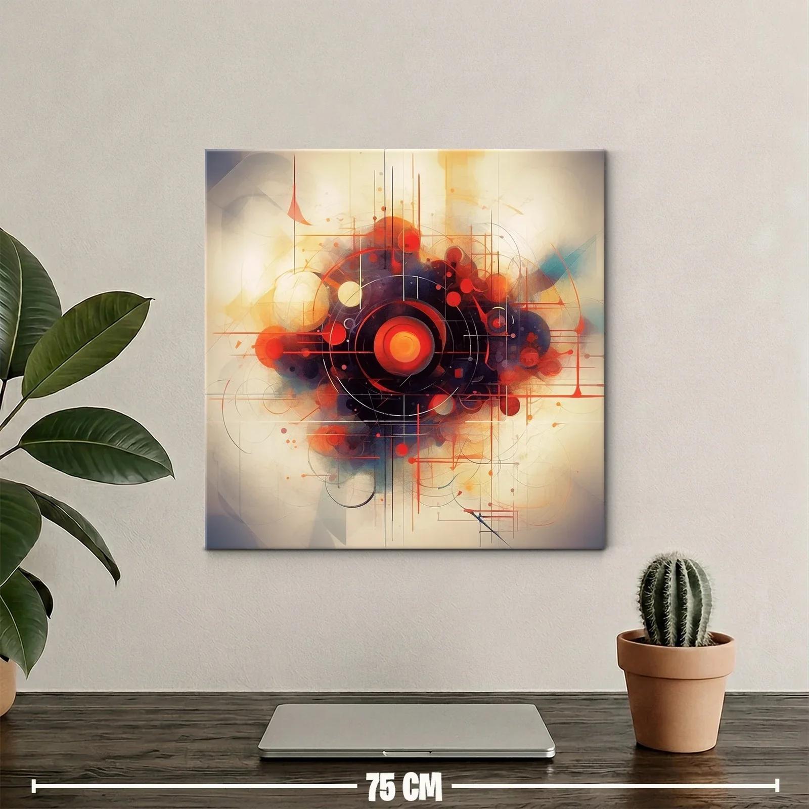Composición abstracta vibrante en tonos cálidos y formas geométricas — miniatura 2