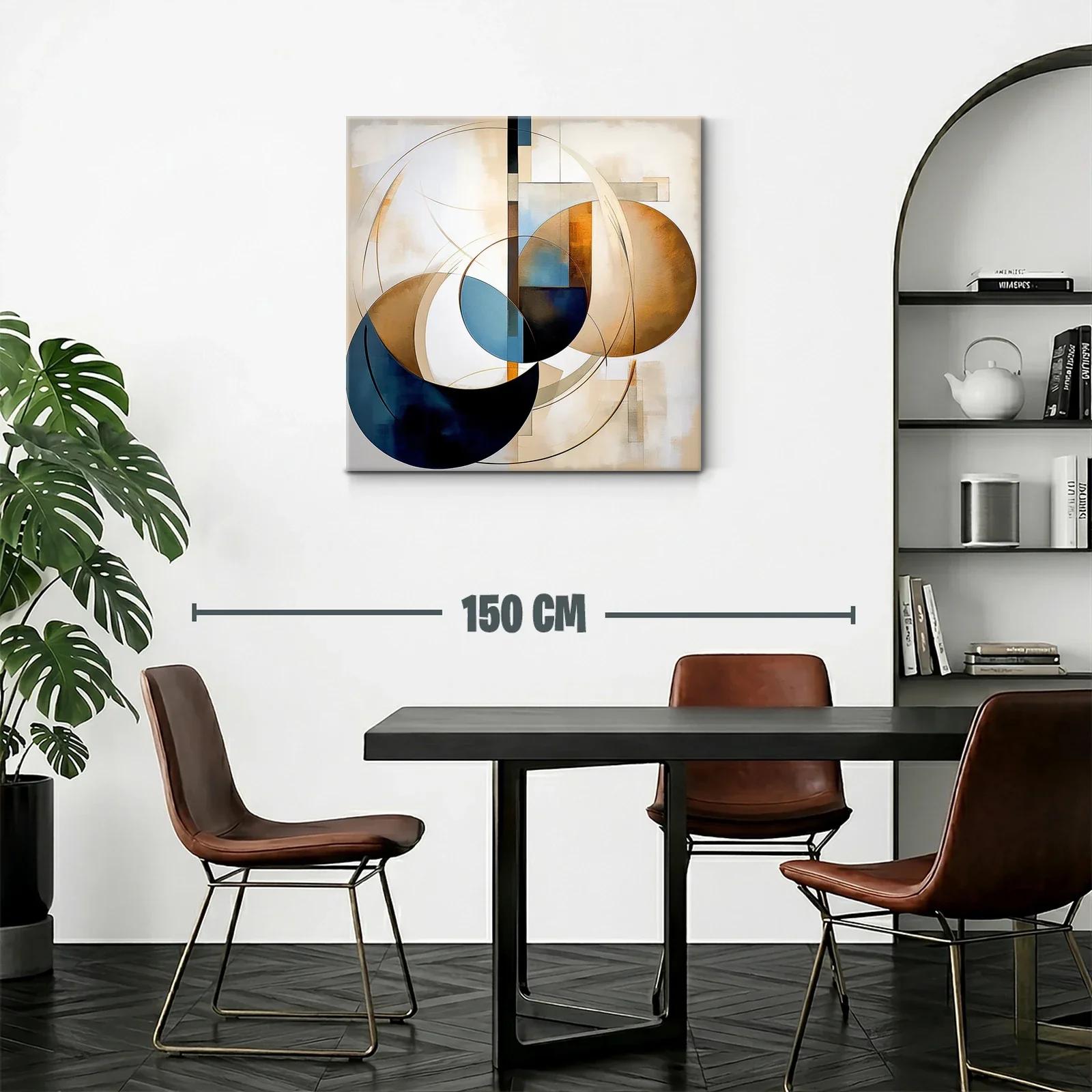 Composición abstracta con formas circulares y tonos cálidos — miniatura 2