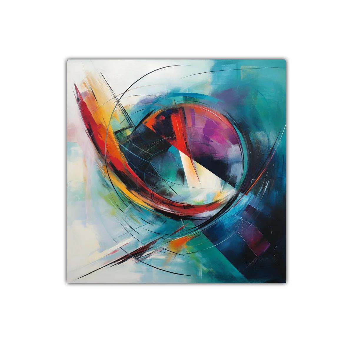 Cuadro abstracto con dinamismo y vibrantes colores contrastantes — miniatura 1