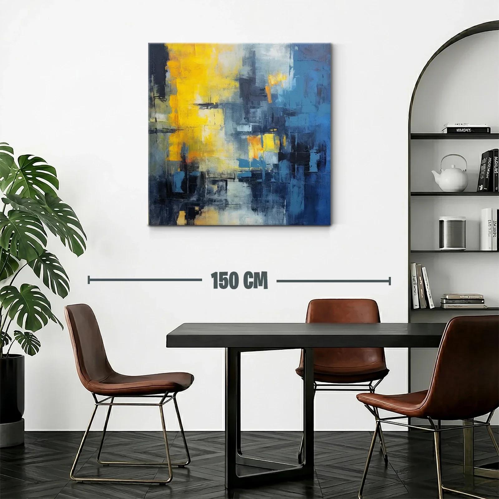 Abstracto vibrante con contrastes de azul y amarillo — miniatura 2