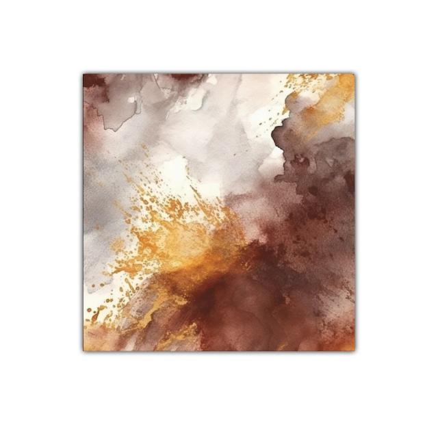 Cuadro abstracto en tonos tierra y dorados cálidos
