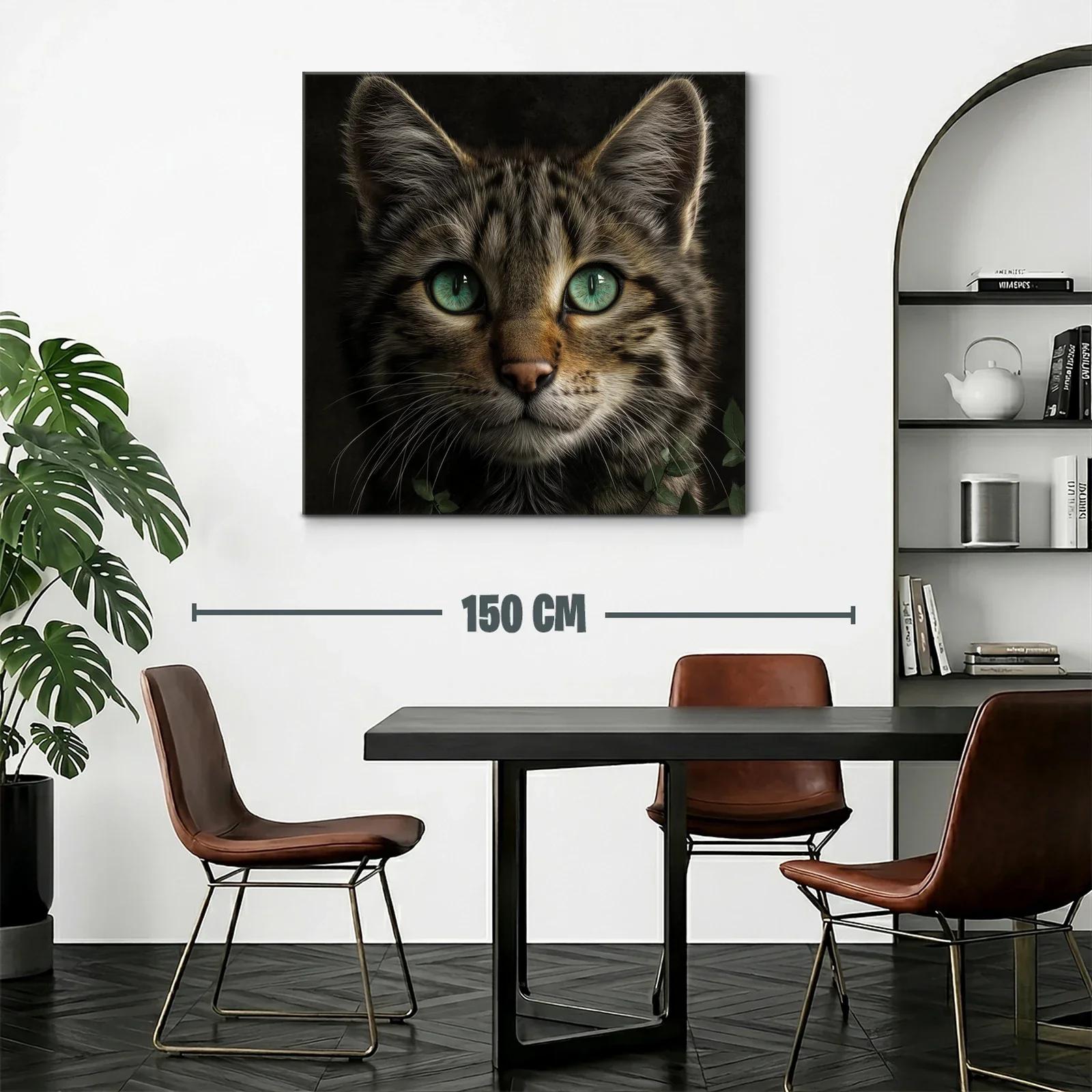 Retrato fascinante de un gato con ojos verdes intensos — miniatura 2