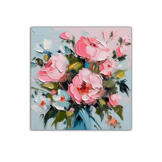 Ramo de flores en tonos rosa y blanco vibrantes