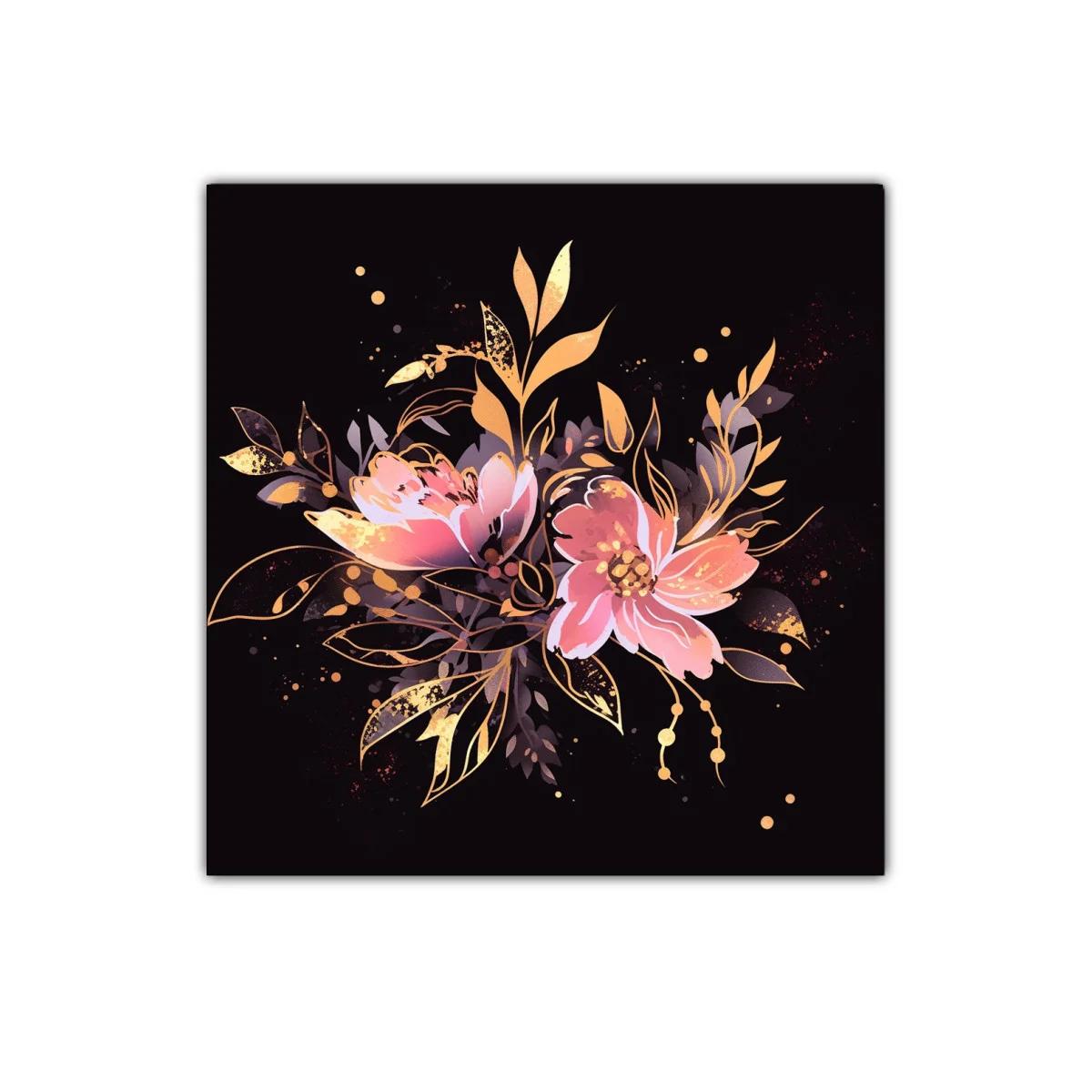 Elegancia floral en tonos dorados y rosas suaves