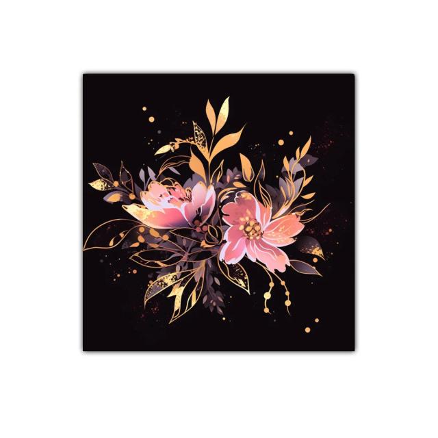 Elegancia floral en tonos dorados y rosas suaves