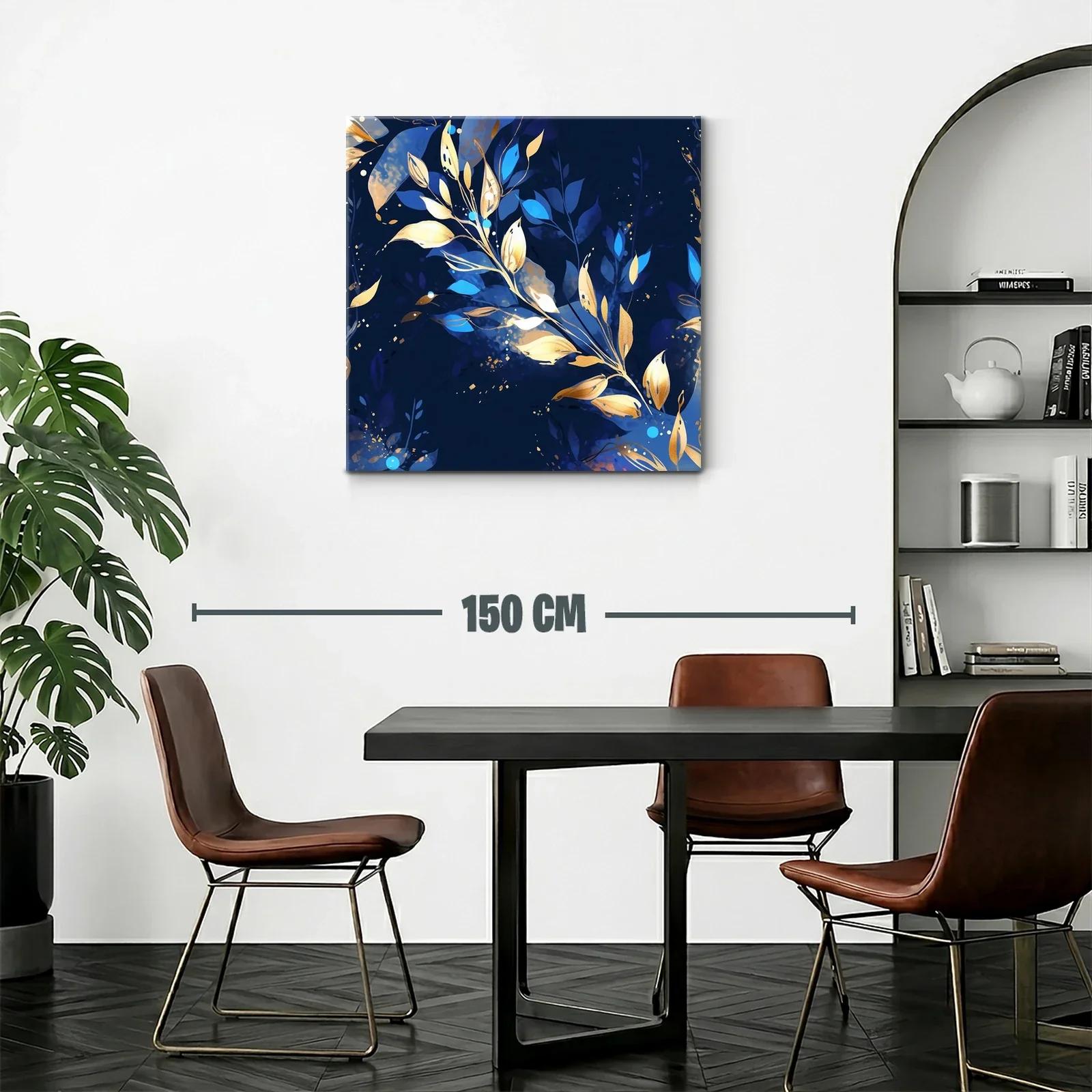 Elegancia natural en tonos dorados y azules vibrantes — miniatura 2
