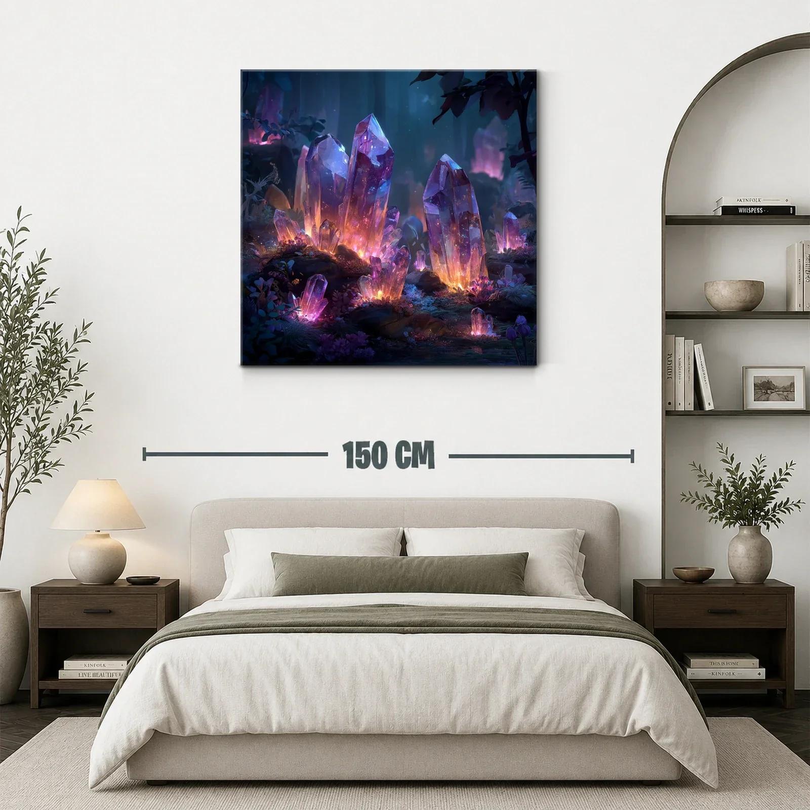 Cuadro con cristales luminosos en tonos violeta y azul — miniatura 3