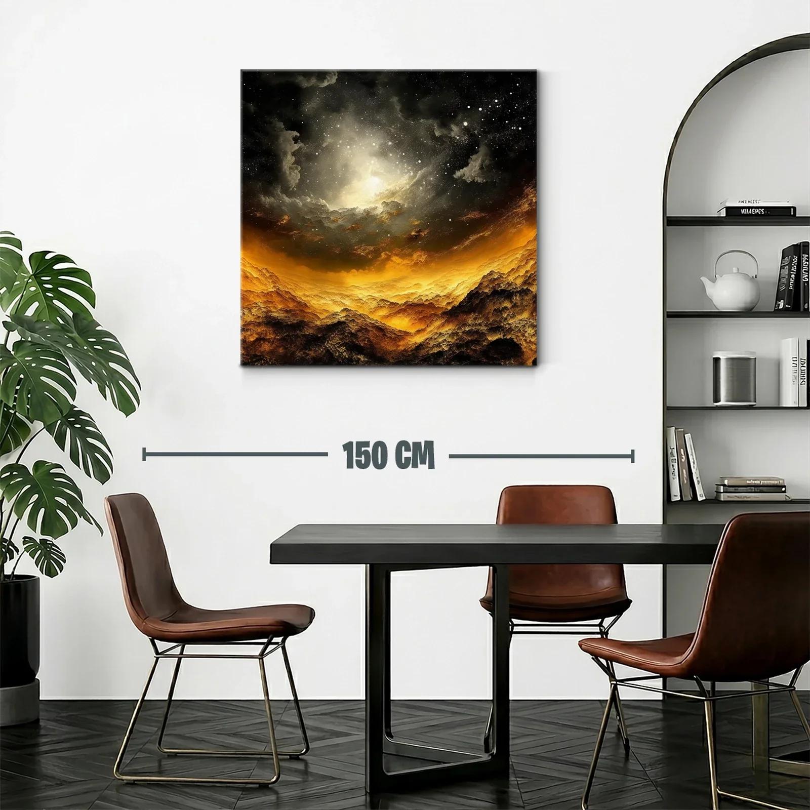 Paisaje cósmico con luces doradas y cielo estrellado — miniatura 2