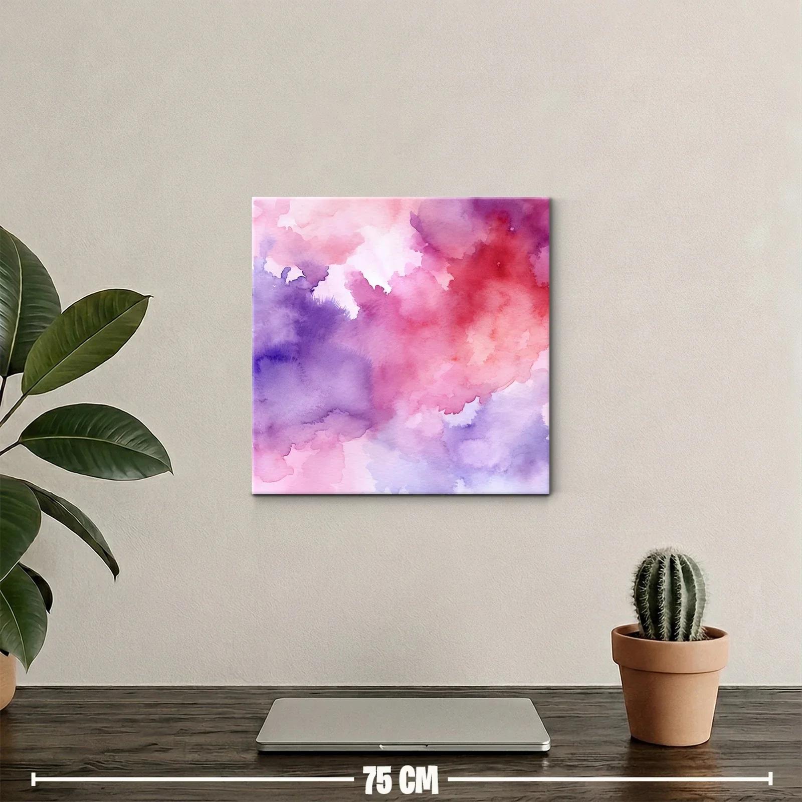 Cuadro abstracto con delicados tonos rosas y lilas — miniatura 2