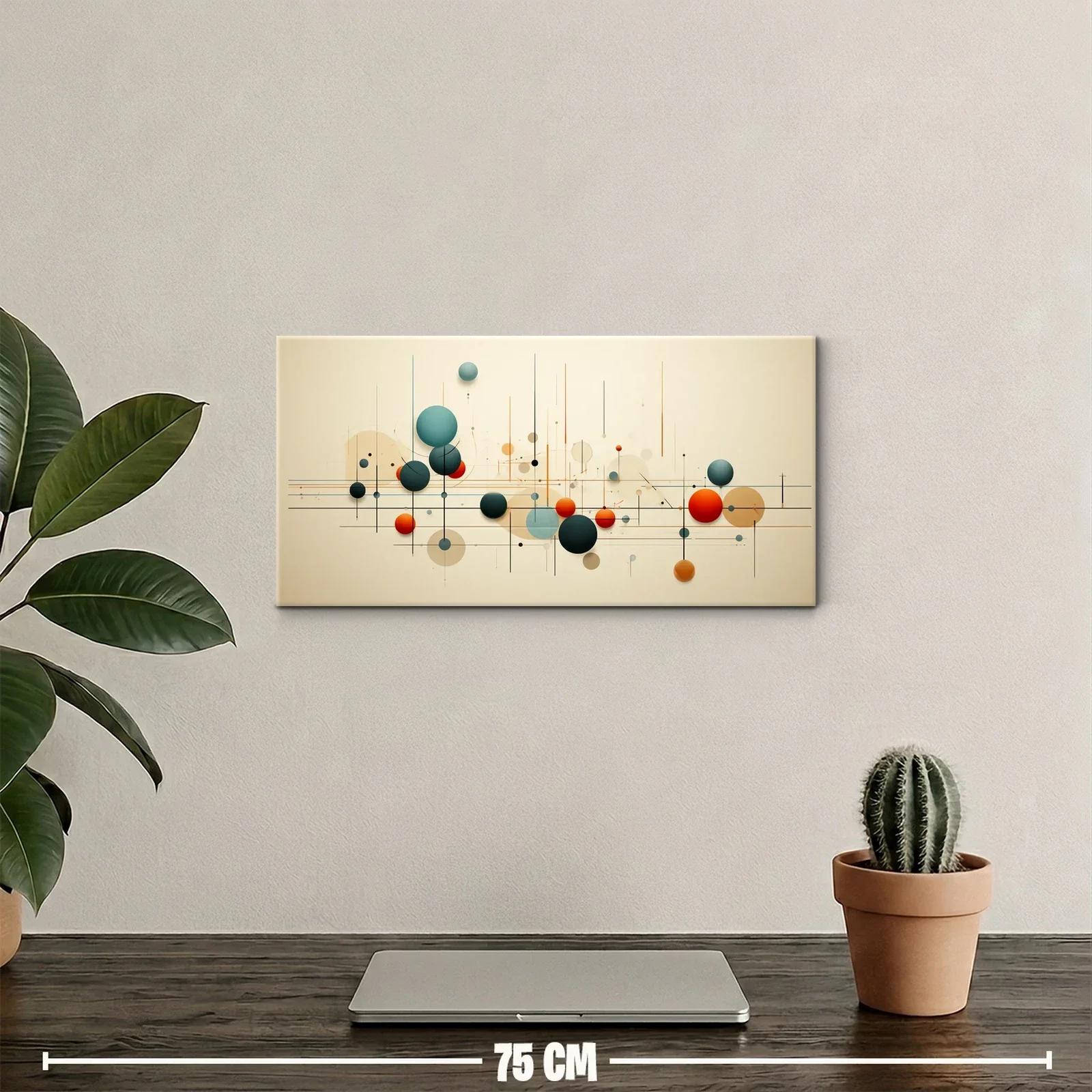 Cuadro composición geométrica de esferas en disposición panorámica — miniatura 2