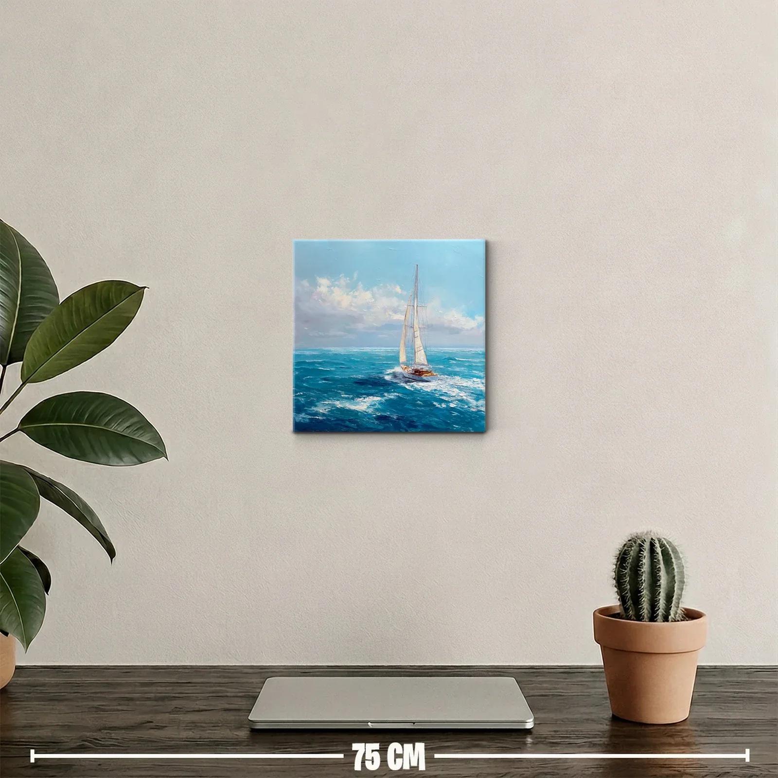 Velero navegando en mar abierto bajo cielo despejado — miniatura 2