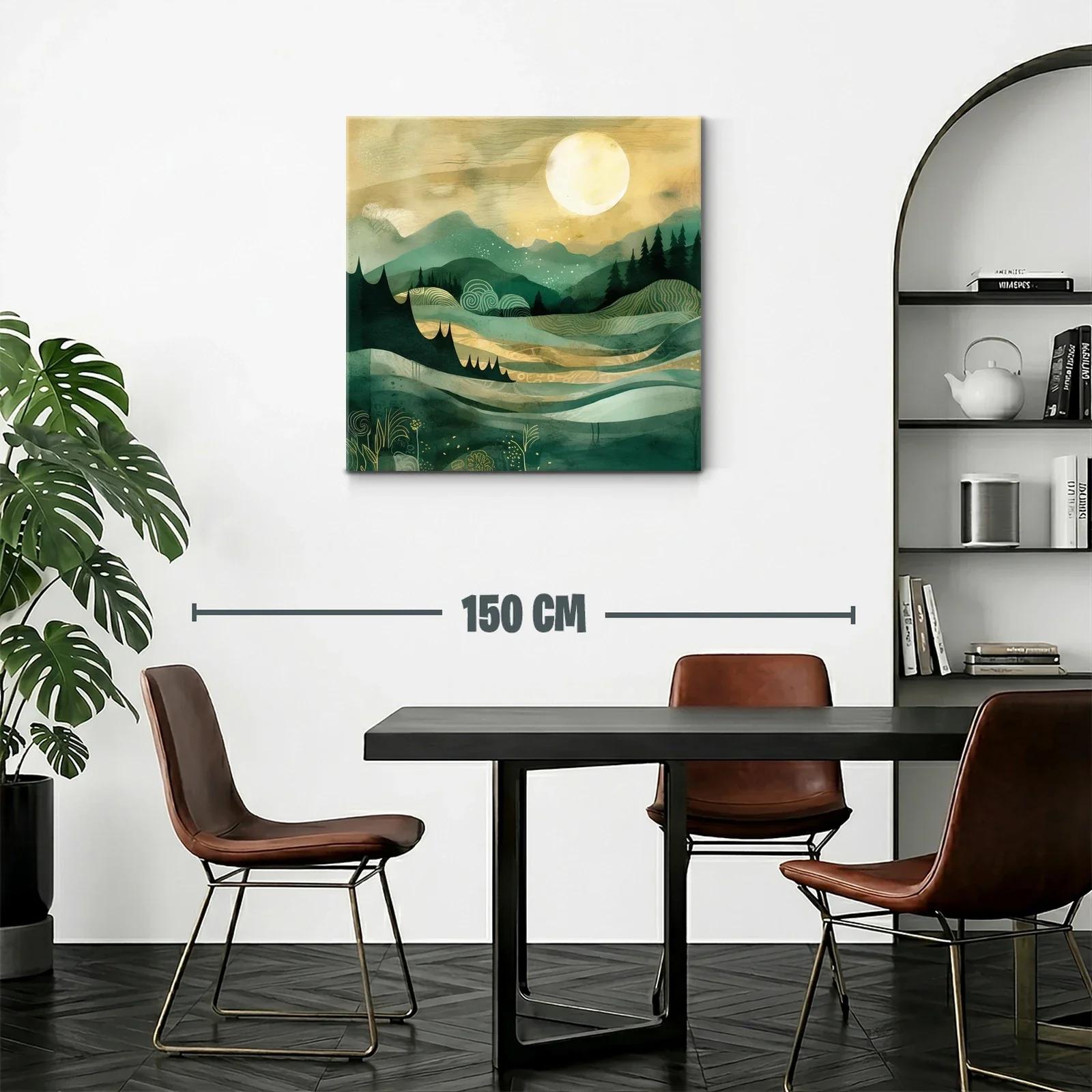 Paisaje onírico con montañas y luna brillante — miniatura 2