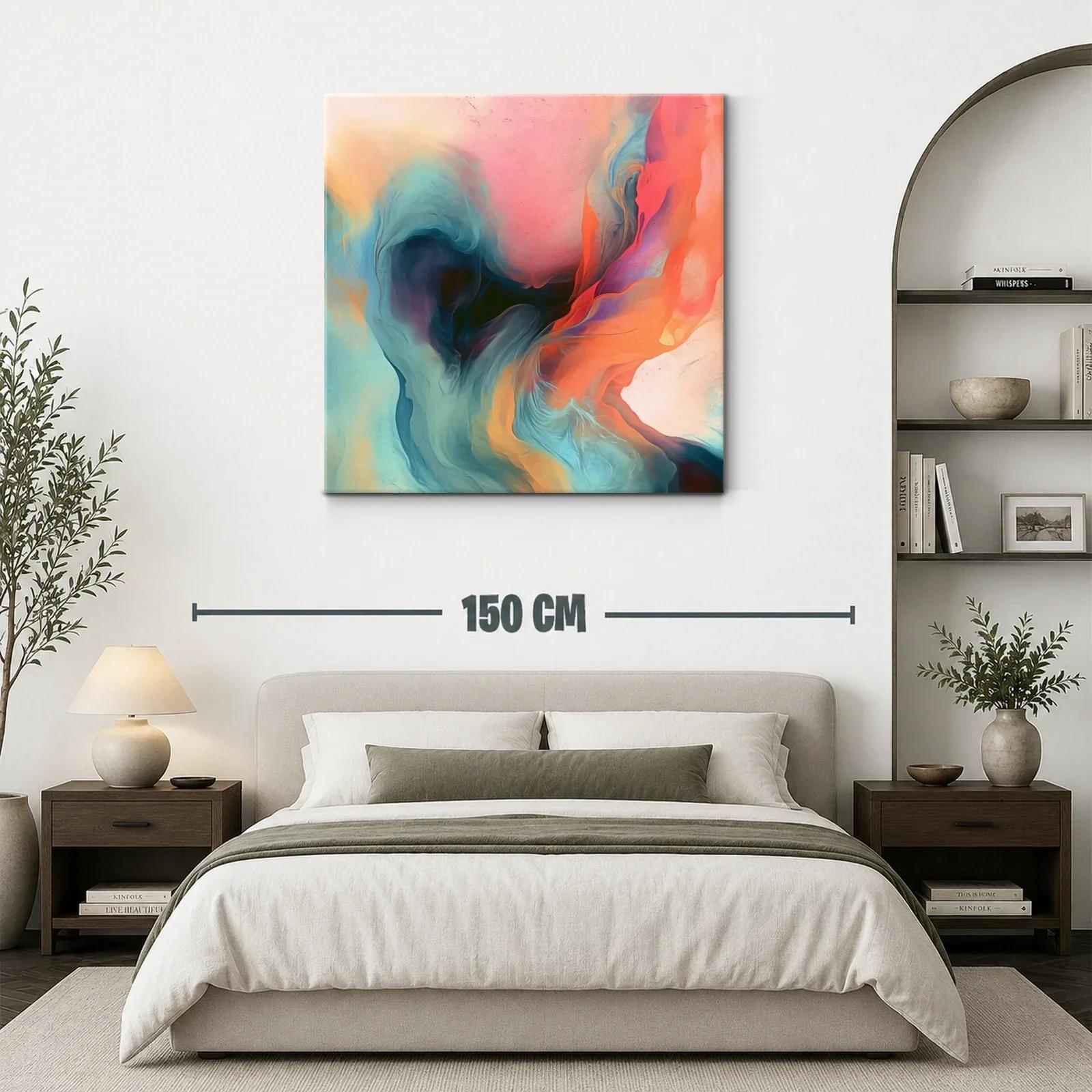 Composición abstracta con tonos cálidos y fríos vibrantes — miniatura 3