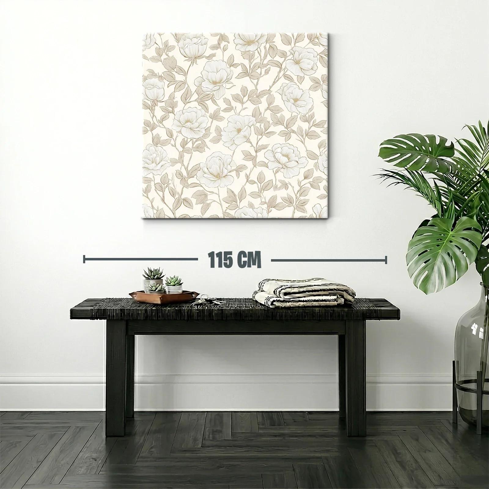 Diseño floral elegante en tonos beige y blanco suave — miniatura 2