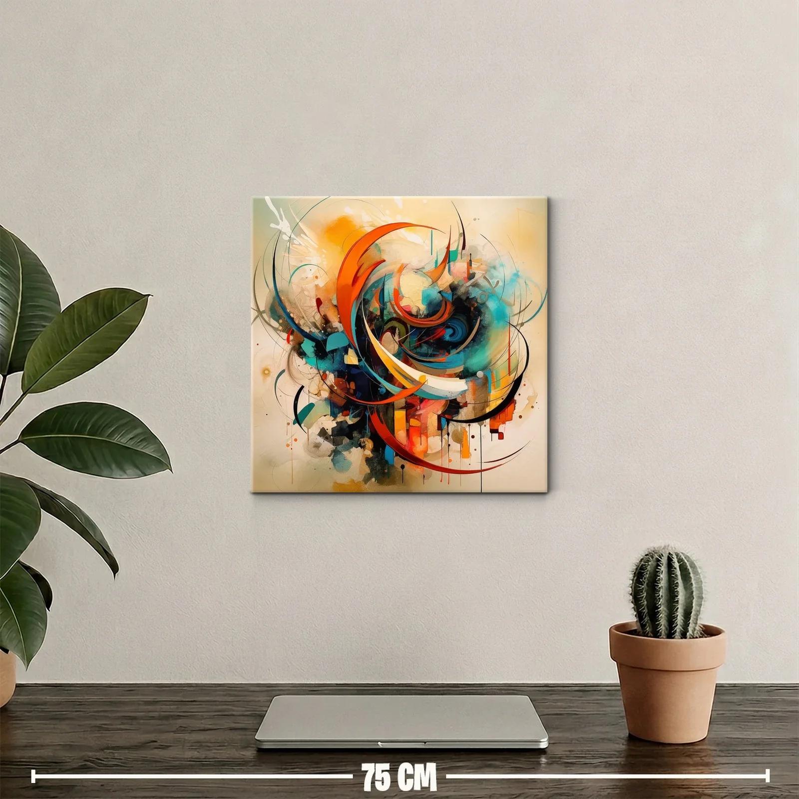 Composición abstracta con energía dinámica en tonos cálidos — miniatura 2