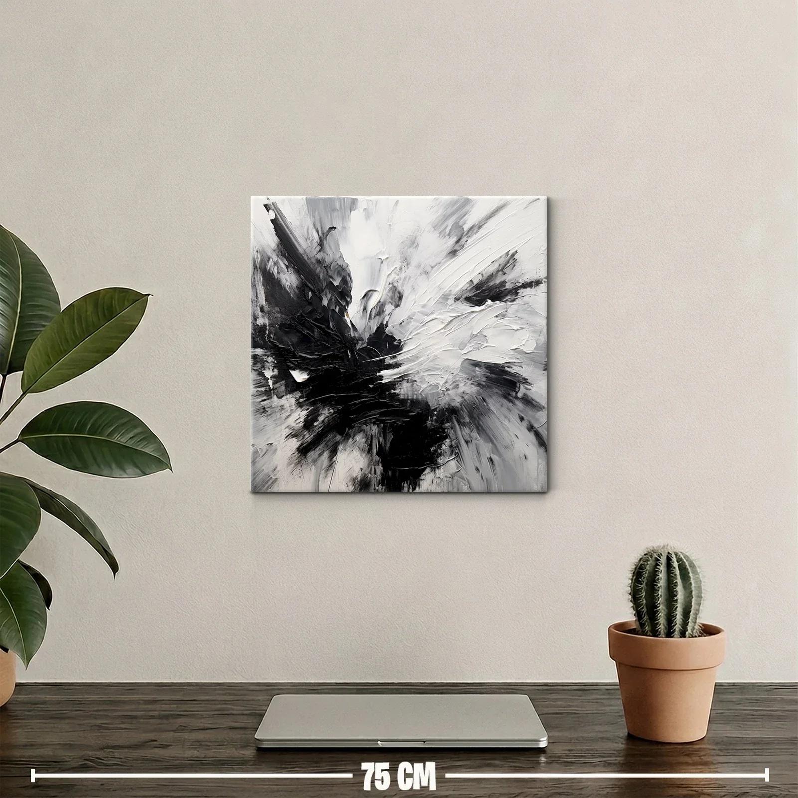 Composición abstracta en blanco y negro con textura dinámica — miniatura 2