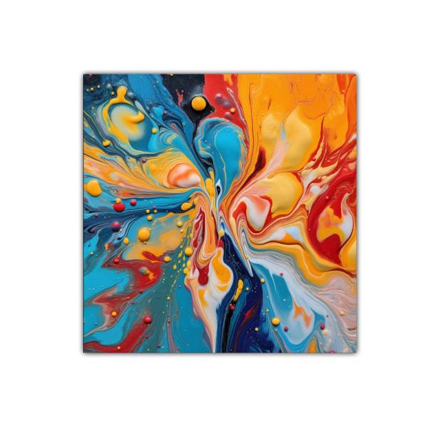 Cuadro decorativo abstracto con explosión de colores vivos